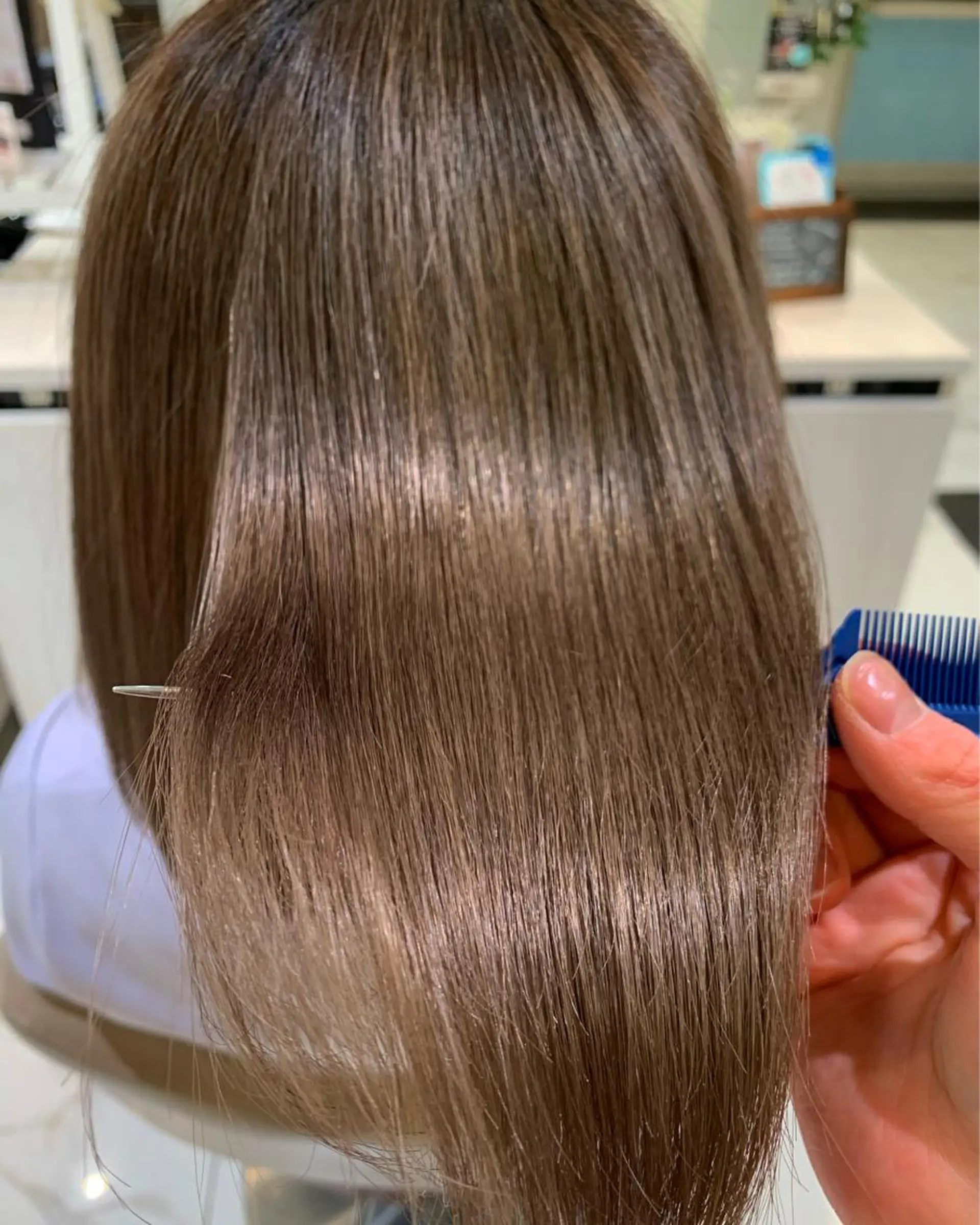 ミディアム 縮毛矯正 トリートメント 篠塚 菜々子のヘアスタイル