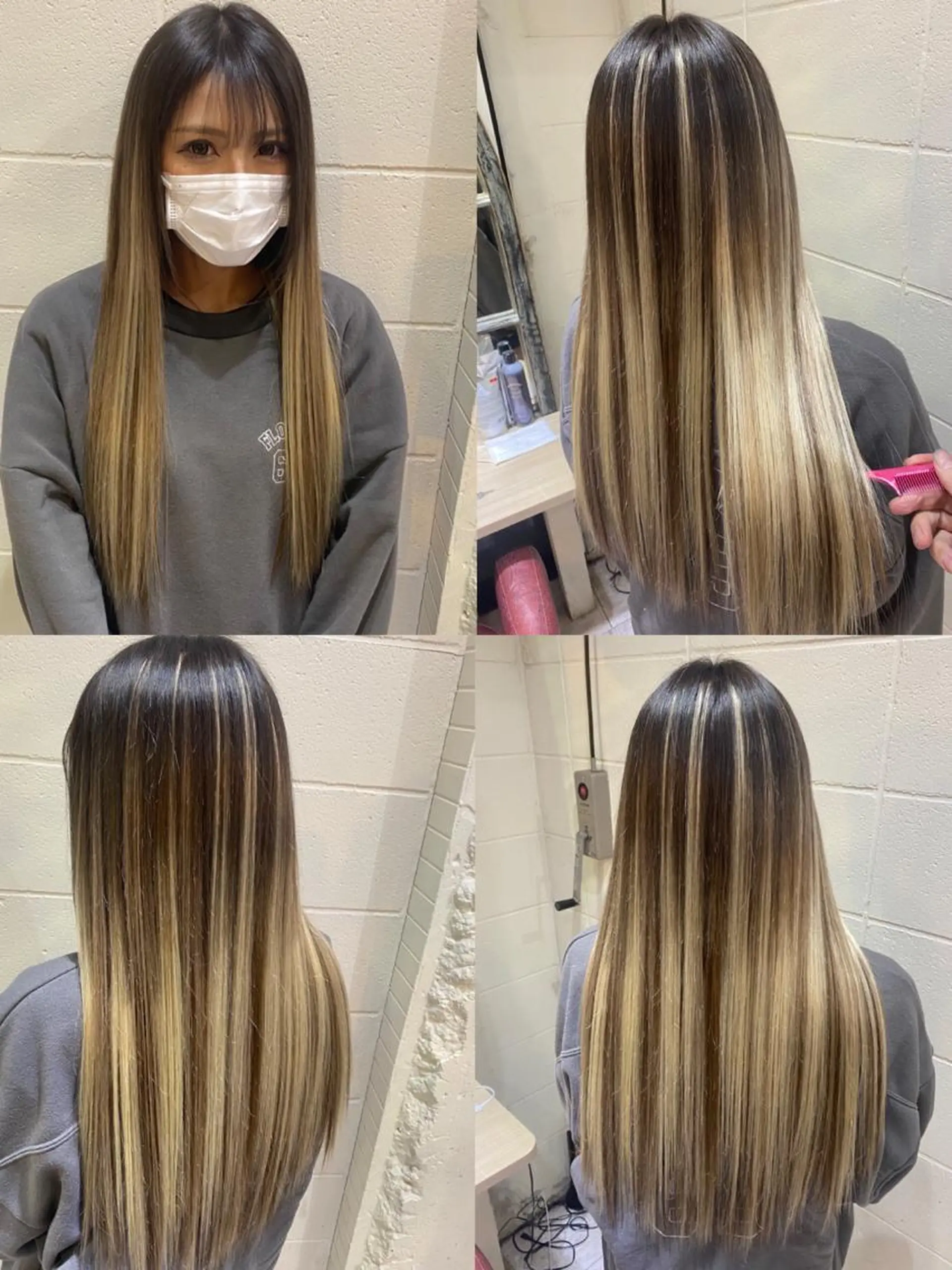 ロング カラー ササ キのヘアスタイル