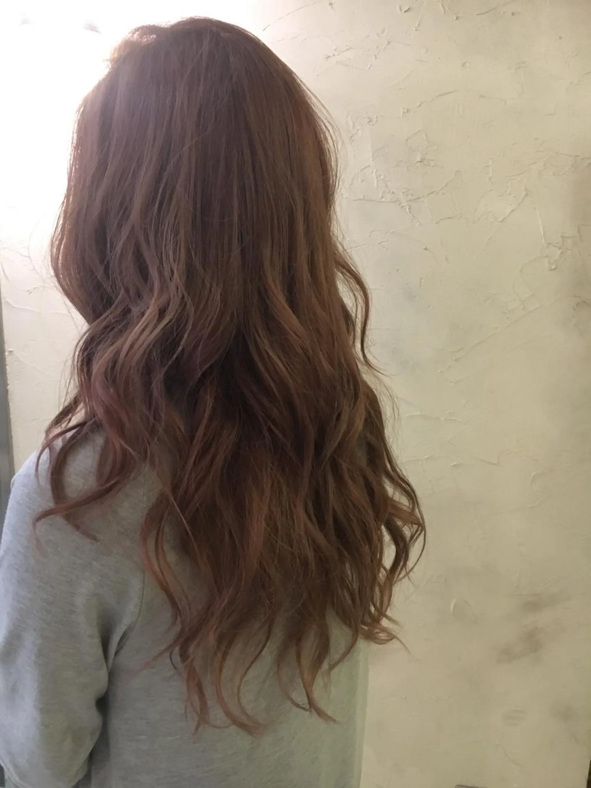 セミロング ロング カラー ベージュカラー ピンクカラー ピンクベージュ LoRE hair 四条河原町　西尾友里のヘアスタイル