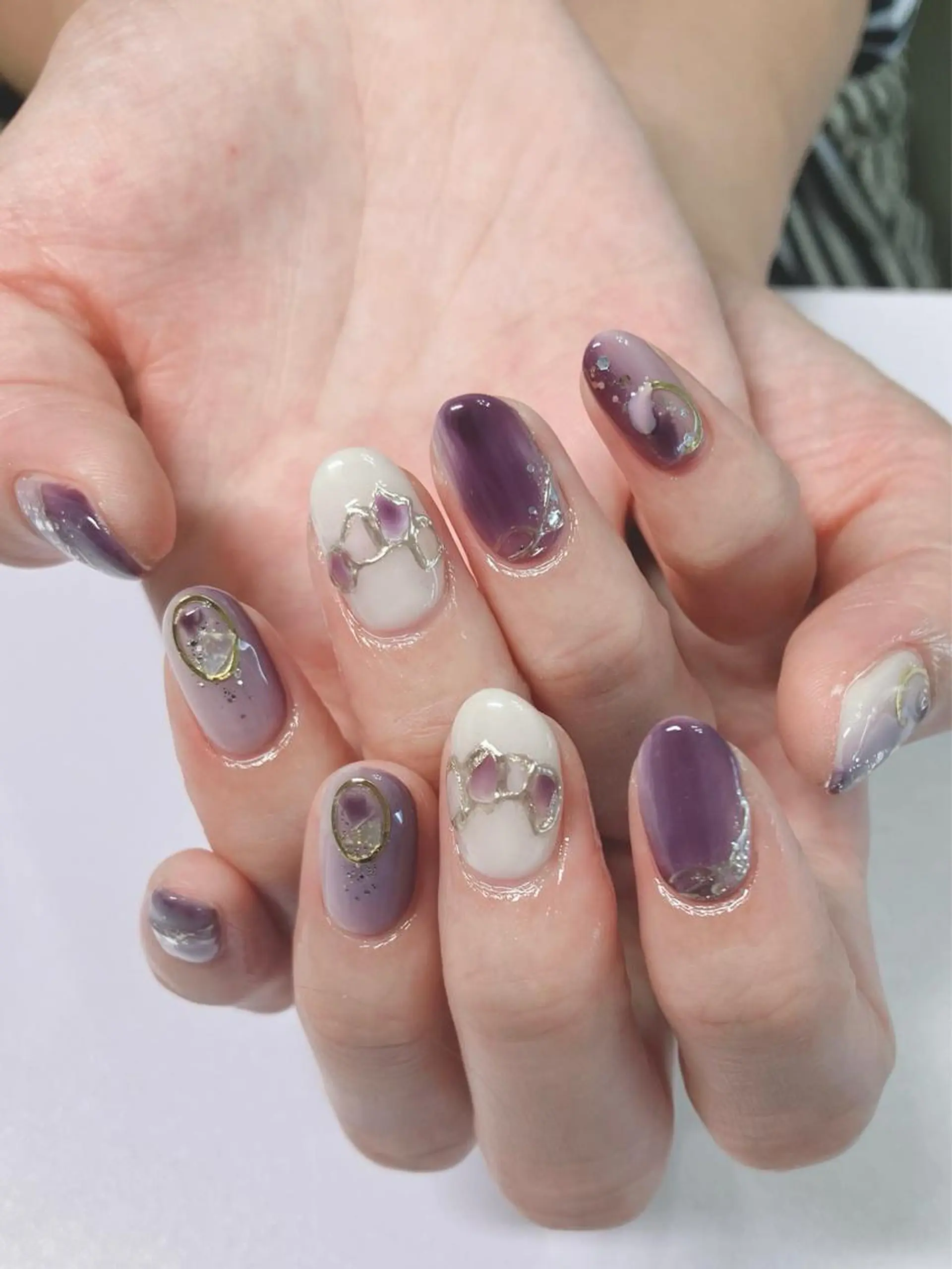 ネイル アートネイル フレンチネイル ジェルネイル グラデーション ラメ(グリッター) ハンドネイル PURE NAIL所属・PURE NAILのネイルデザイン
