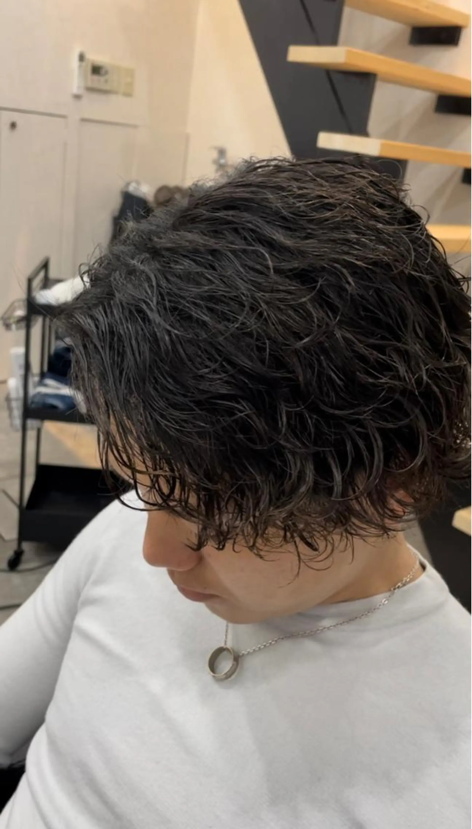ミディアム パーマ メンズ カット ヘアカラー 縮毛矯正 トリートメント TETISS所属・💈メンズハイライト 南谷💈のヘアスタイル