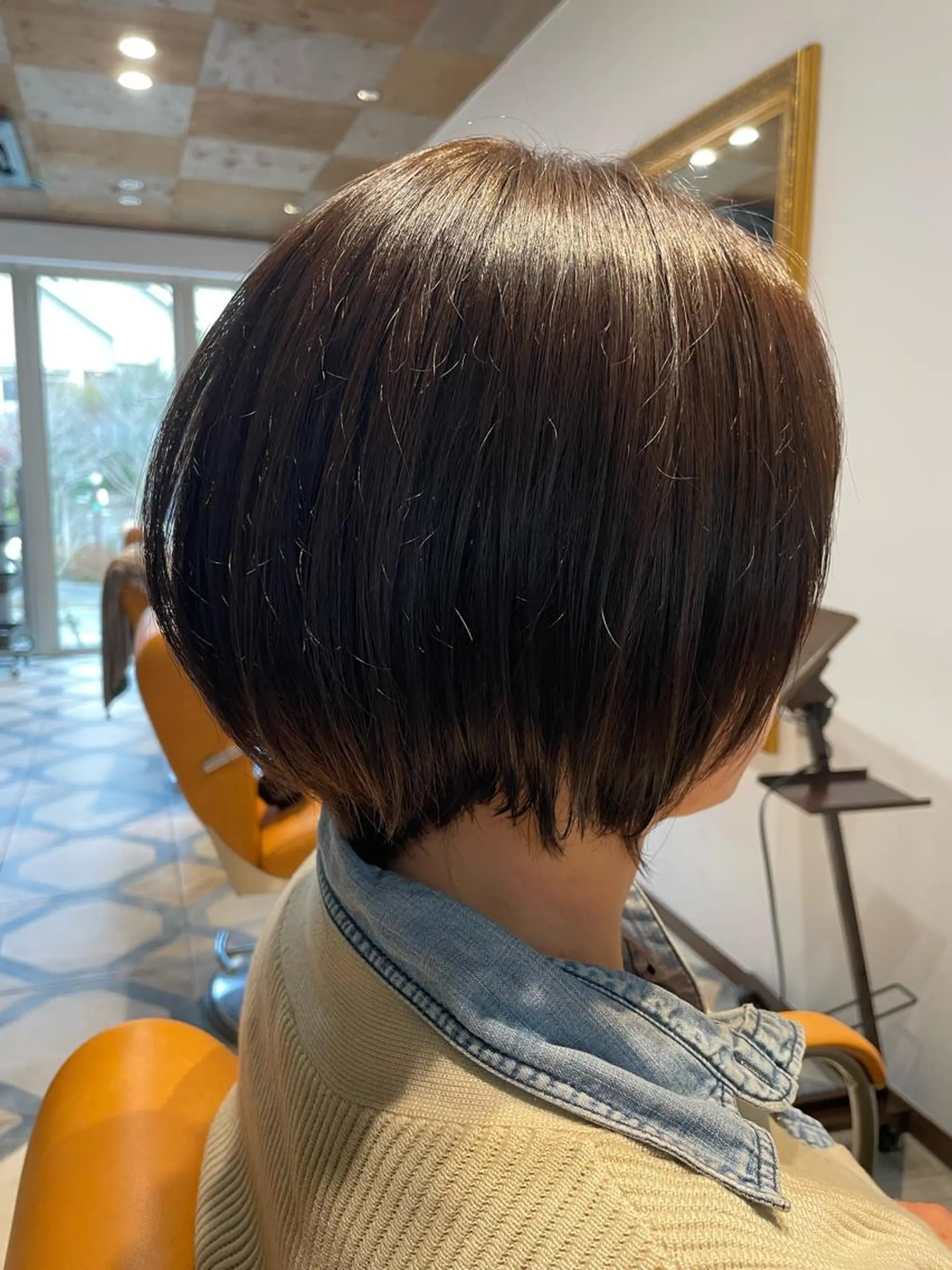 ショート カラー ショートボブ ハンサムショート ボブ くびれヘア 伸ばしかけ 菅 翔太のヘアスタイル