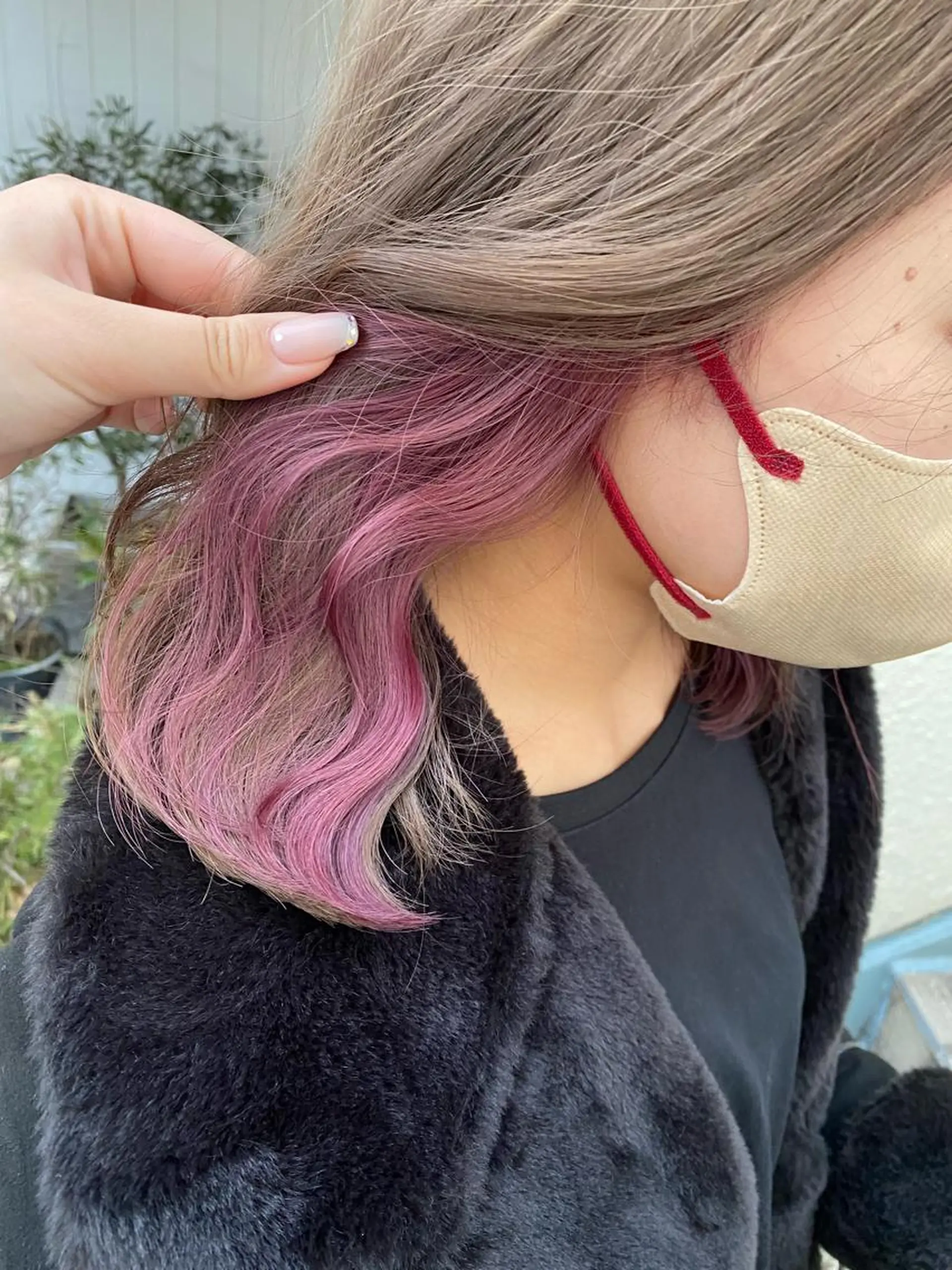 ミディアム カラー インナーカラー ピンクカラー sio.nail&eyebrow salon shimokitazawa2号店所属・nailist mana𖤐´-のネイルデザイン