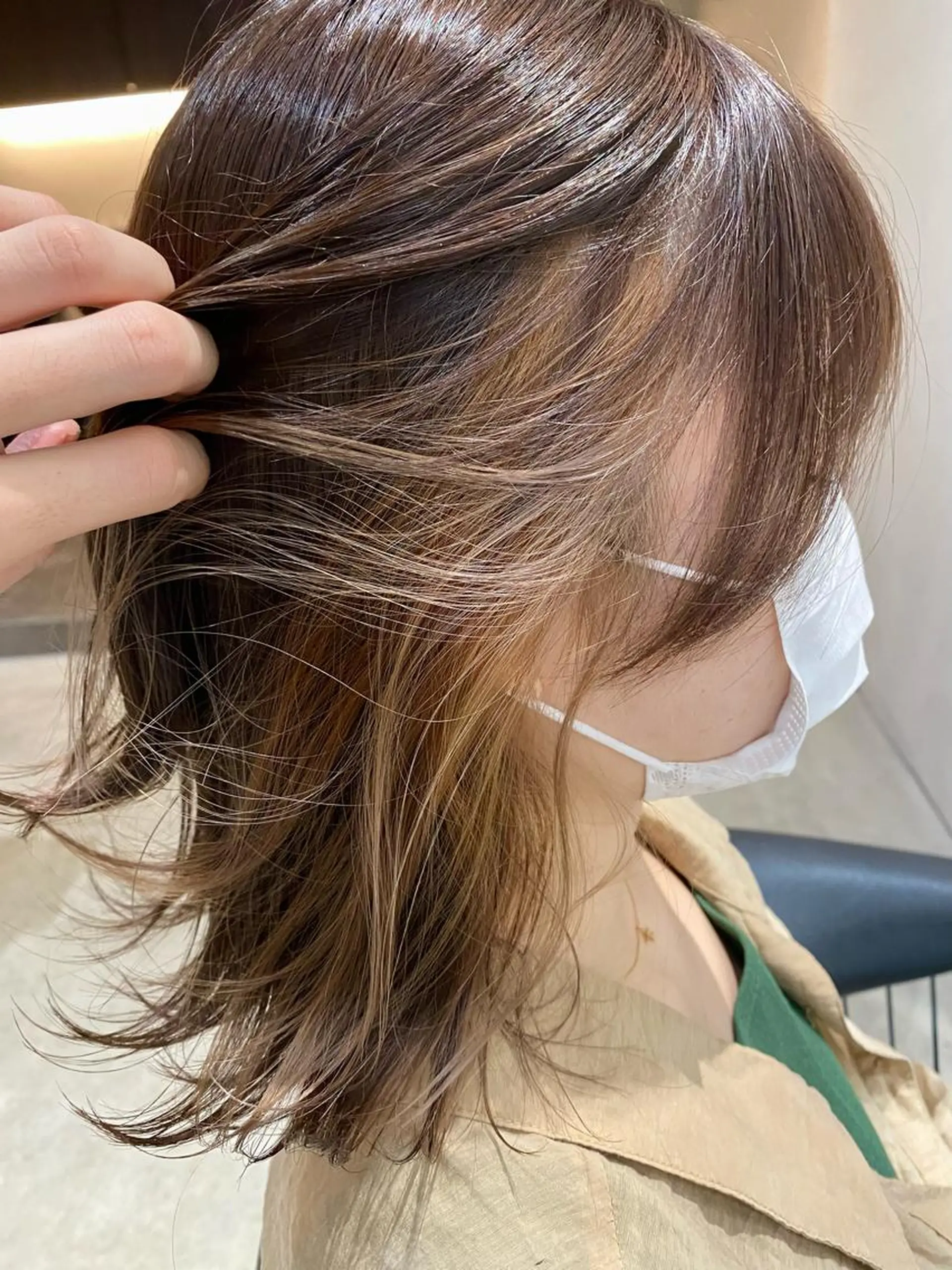 ミディアム カラー DEAN所属・KEIGO/パーマ ハイトーン/DEANのヘアスタイル