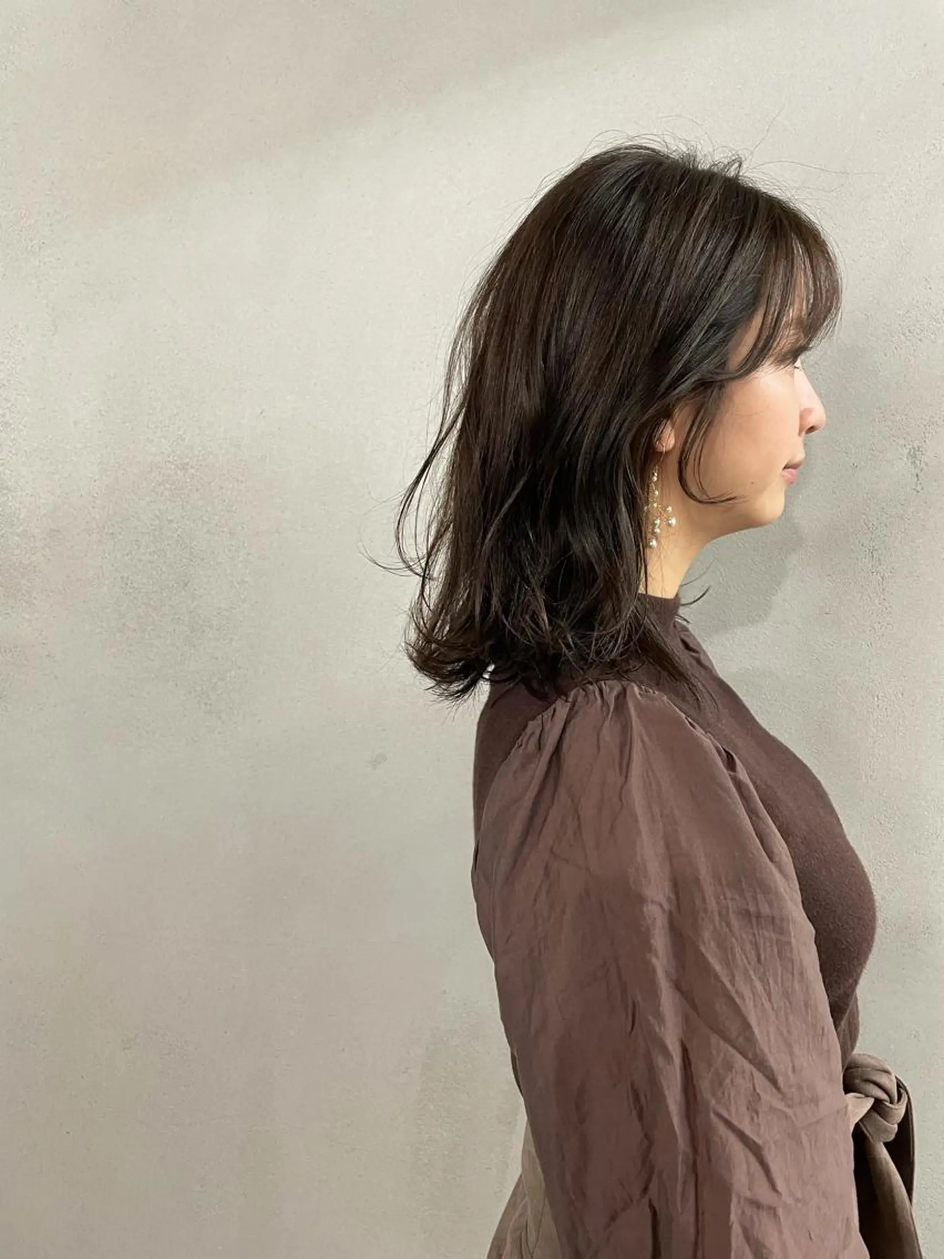 ミディアム カラー パーマ ヘアアレンジ メンズ キッズ ネイル マツエク・マツパ ブラウンカラー ココアブラウン カラーマツエク ブラウン #tag 稗田綾加のヘアスタイル