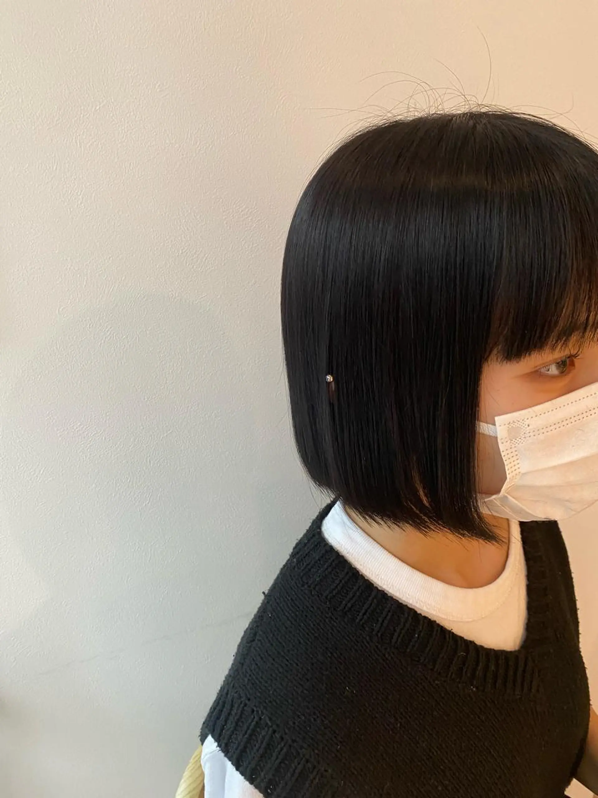 ショート カラー 黒髪 グレーブラック オスズ 🎀´-のヘアスタイル