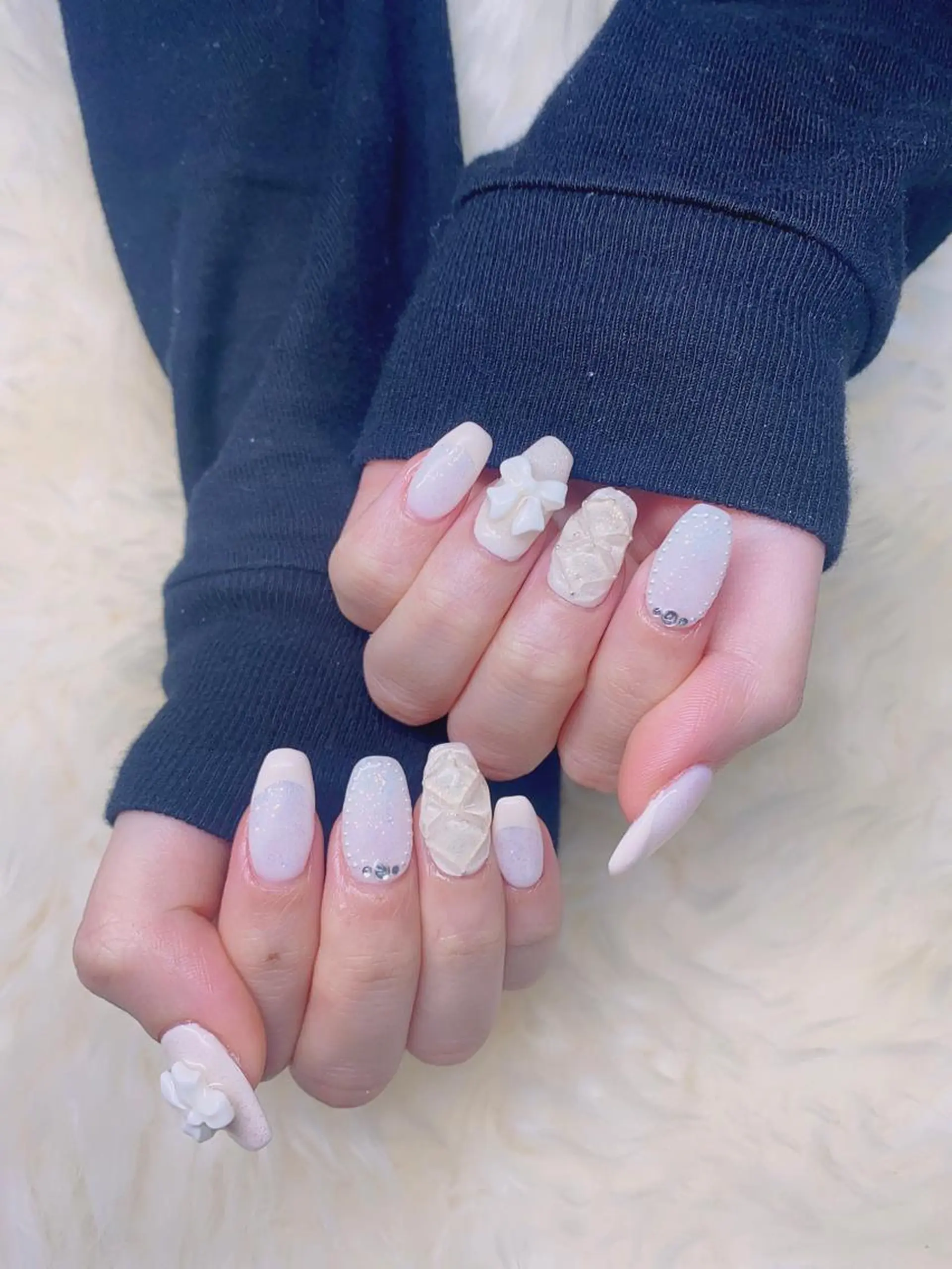 ロング ハンドネイル ハンドケア 💜MIYA nail川崎店のネイルデザイン