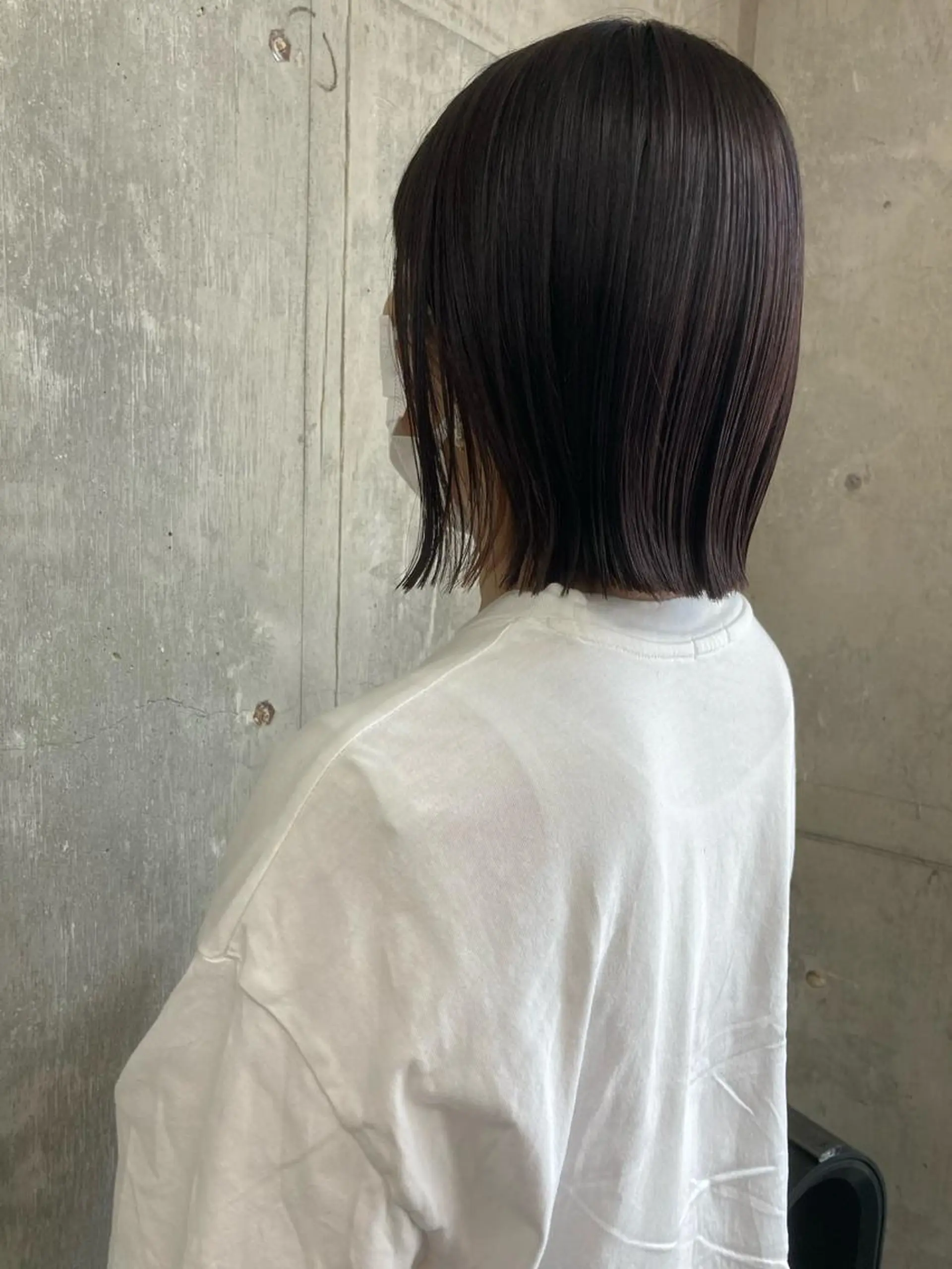 ミディアム カラー パープルカラー カット 縮毛矯正 小木曽智美 /ボブ/ショートのヘアスタイル