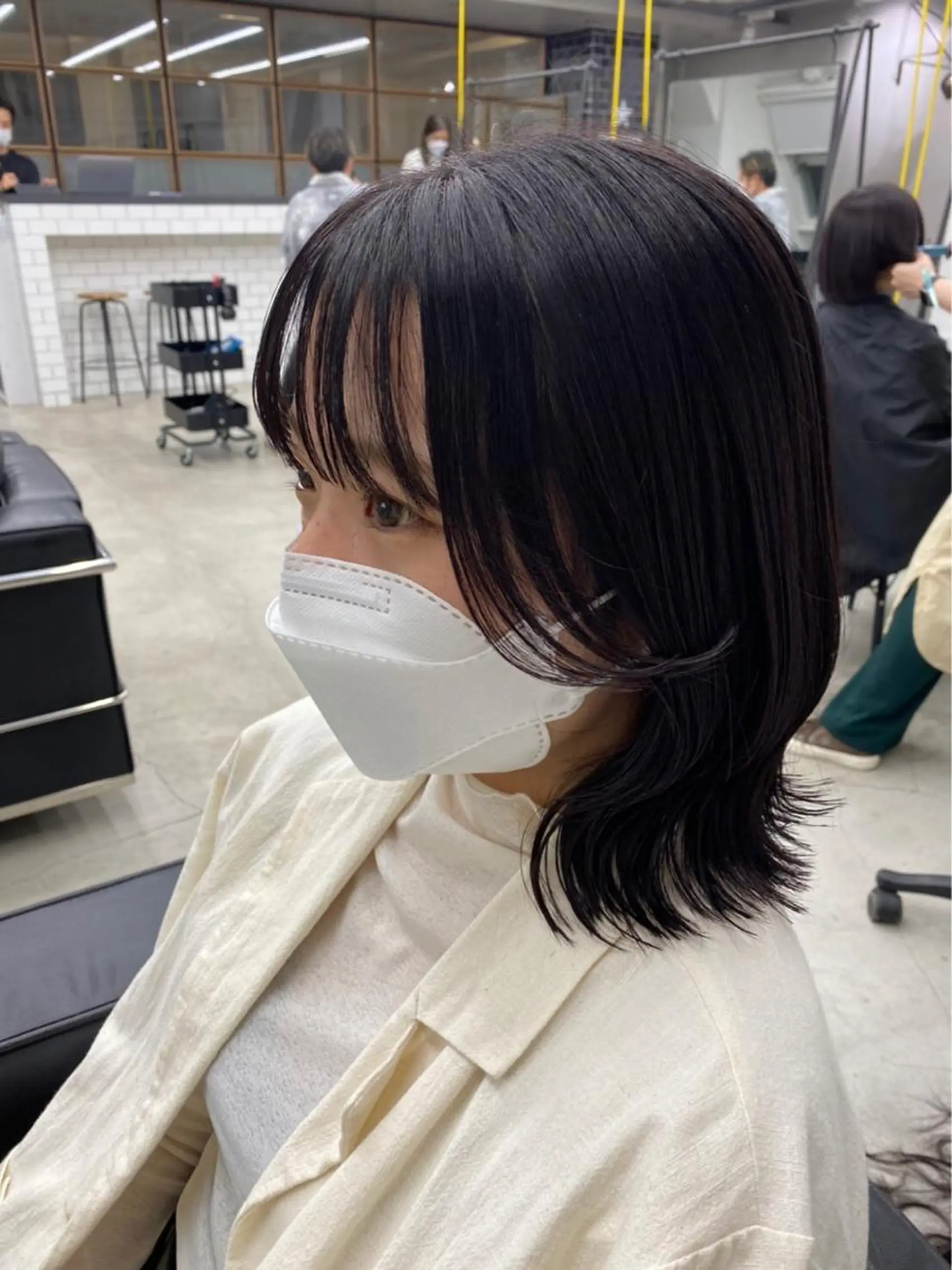 ミディアム 顔周りカット 小顔カット カット 🌼渋谷韓国レイヤー 桑尾幸奈🌼のヘアスタイル