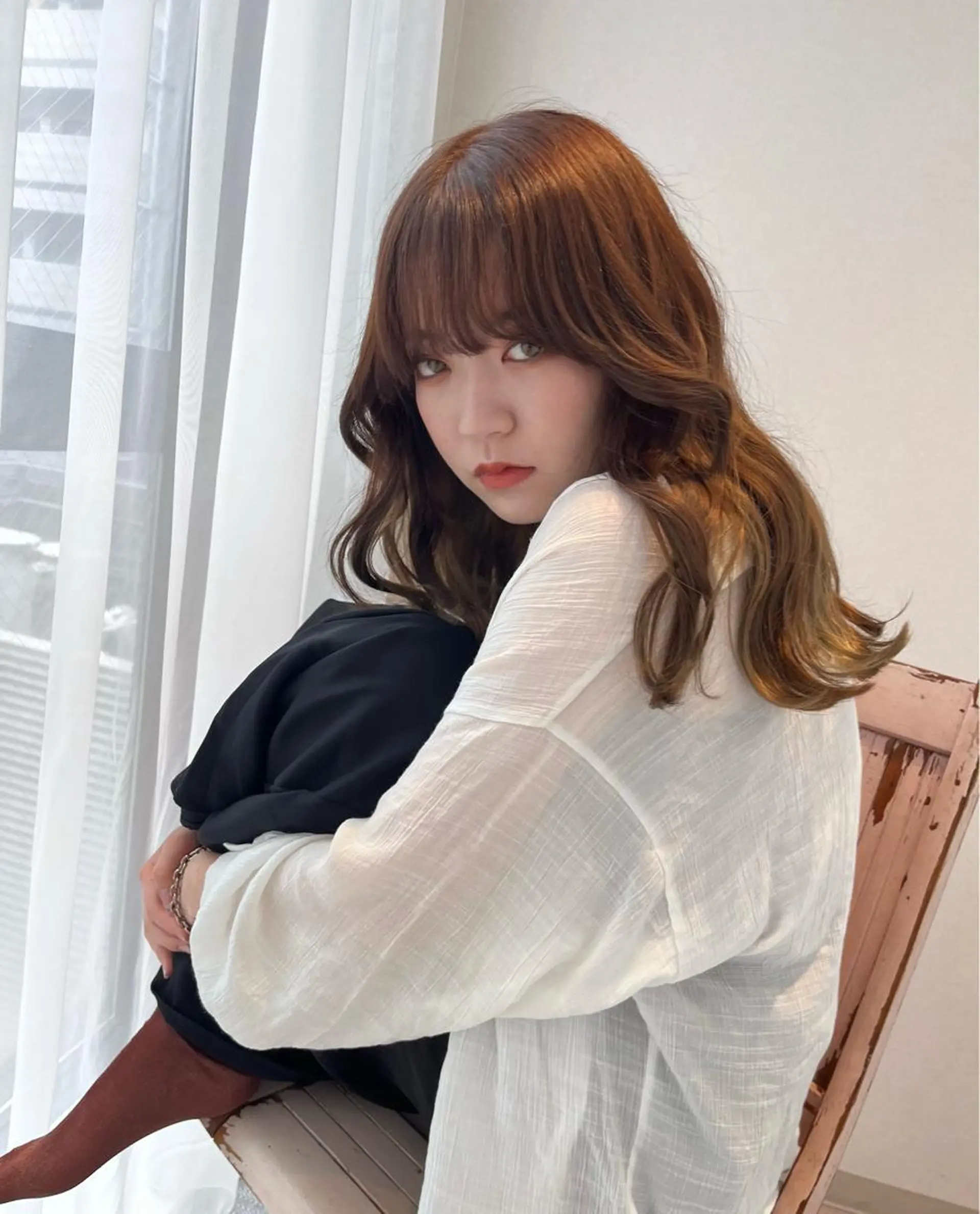 ロング カラー Rinka/梅田/ 透け感カラー🤎のヘアスタイル