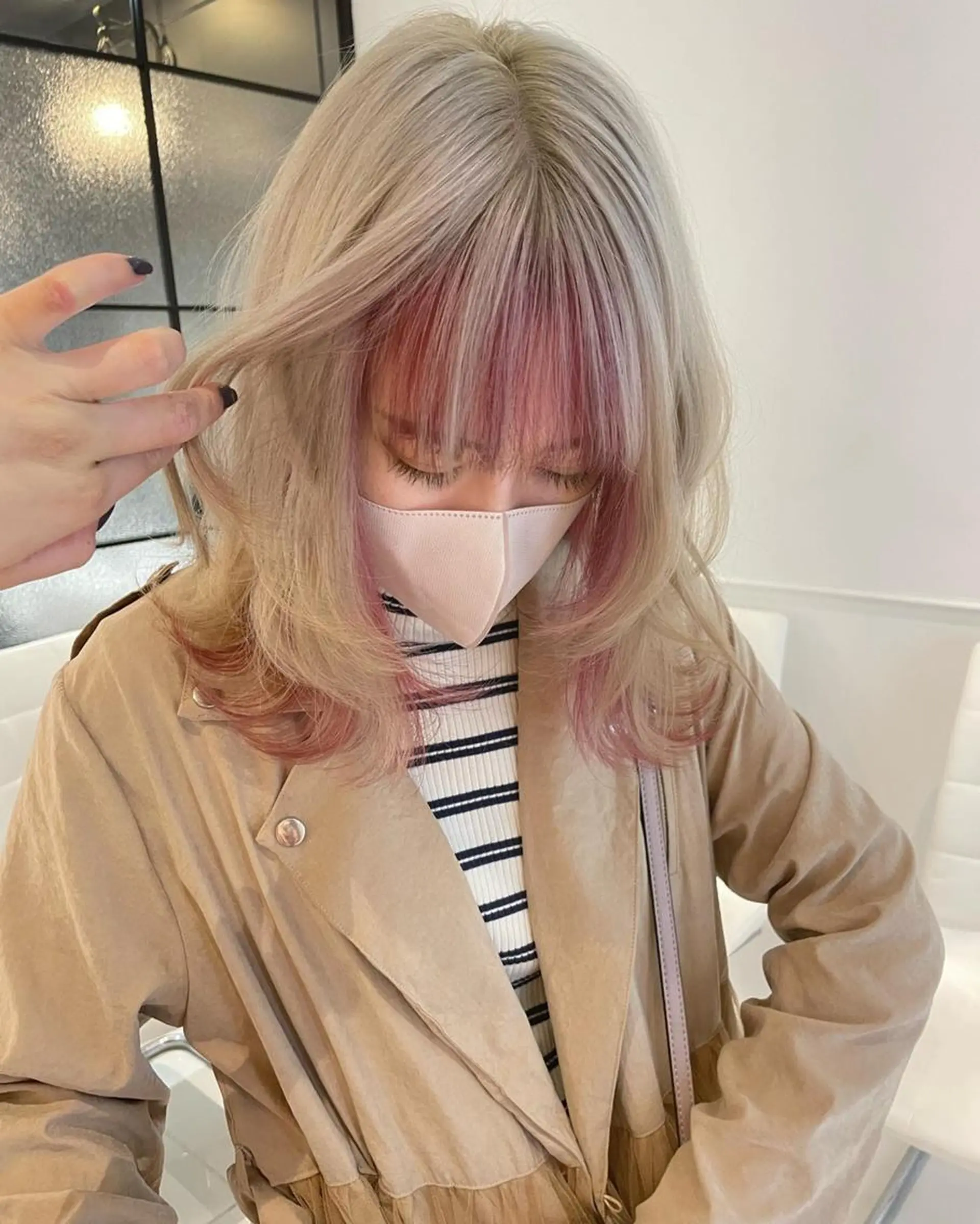 ミディアム カラー パーマ ヘアアレンジ メンズ キッズ ネイル マツエク・マツパ メンズブリーチ メンズインナーカラー ブリーチ インナーカラー 髪質改善 🫧垢抜けヘア🫧 SHIORIのヘアスタイル