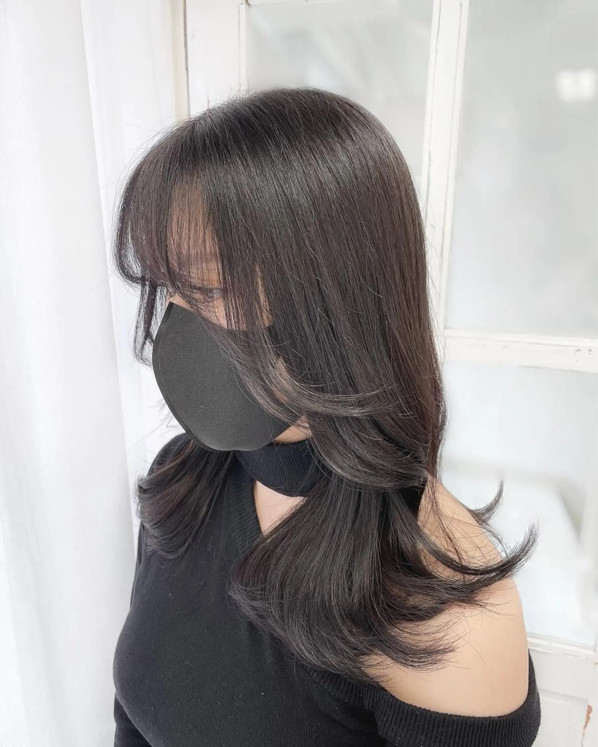 セミロング カラー カット ヘアカラー トリートメント ヘアセット 韓国ヘア🤍髪質改善 🇰🇷AKANEのヘアスタイル