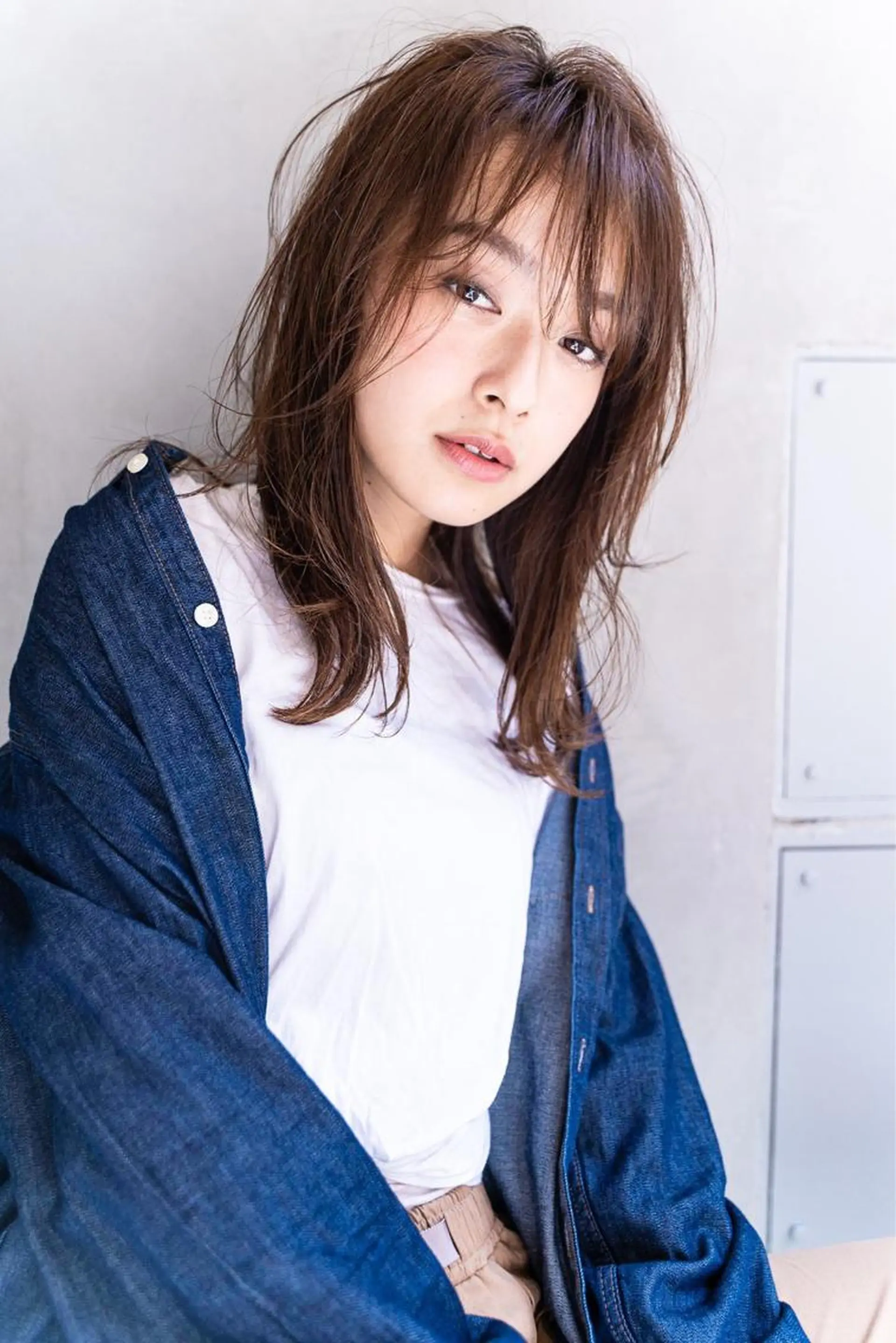 ミディアム カット ヘアカラー トリートメント ヘアセット IVE所属・ブリーチなし🤍 渋谷／原島杏奈のヘアスタイル
