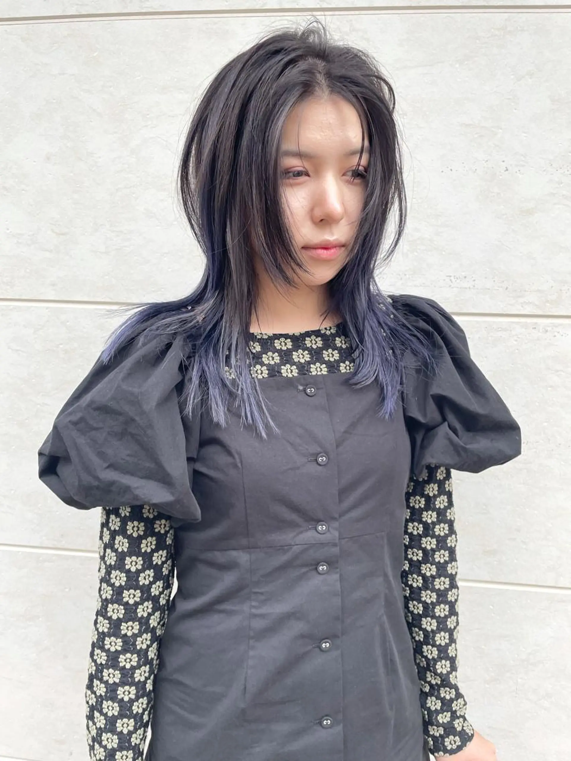 ミディアム カラー ヘアアレンジ バレイヤージュ レイヤーカット 丸山渉/パーマ エフェクトブリーチのヘアスタイル