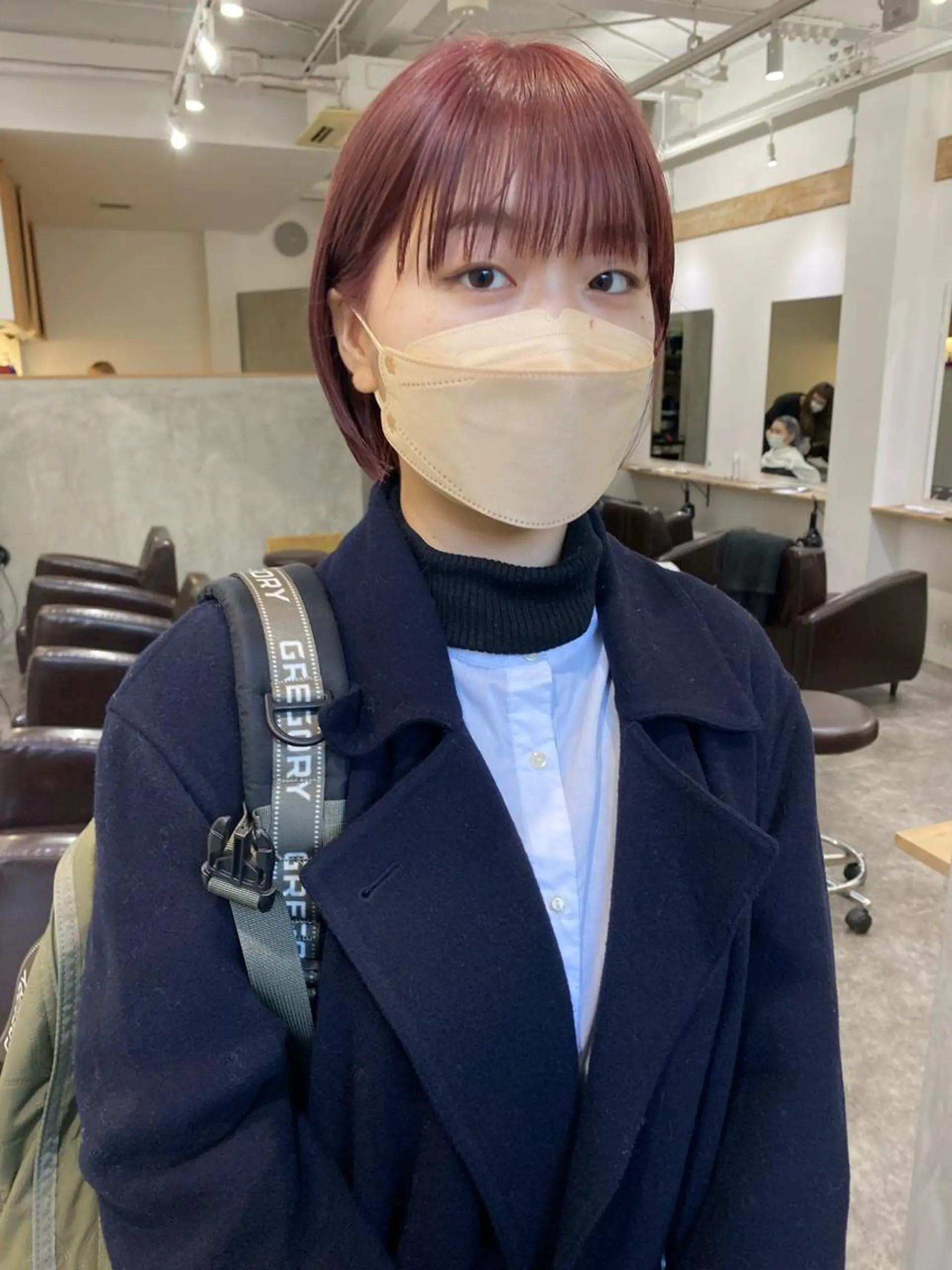 ショート カラー ブラウンカラー ピンクカラー ピンクブラウン ボブ ショートヘア カット ヘアカラー トリートメント 森貴裕/ベージュ/ パーマ/オリーブのヘアスタイル