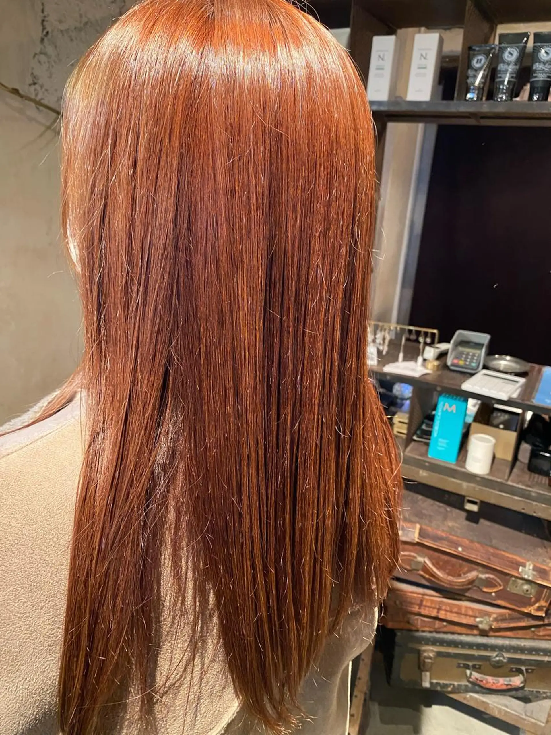 ロング カラー ブラウンカラー オレンジ オレンジブラウン お任せヘア☘️☘️ 及川渚のヘアスタイル