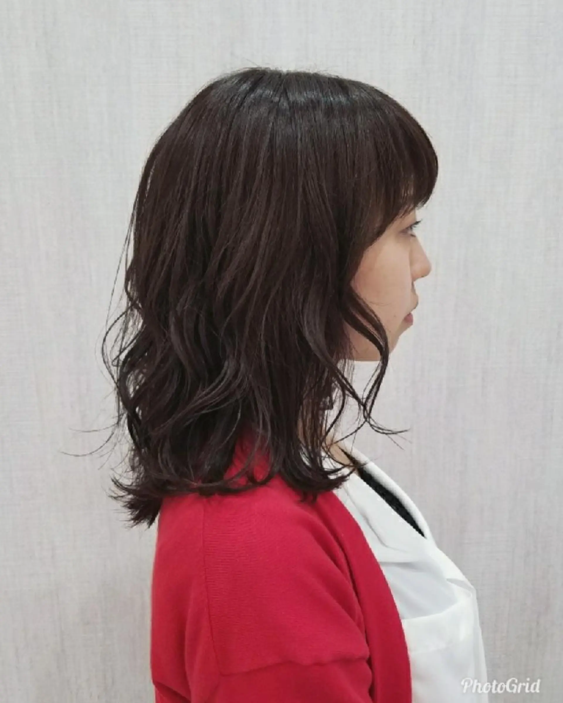 ミディアム 顔周りレイヤーカット 髪質改善代表西村功平のヘアスタイル