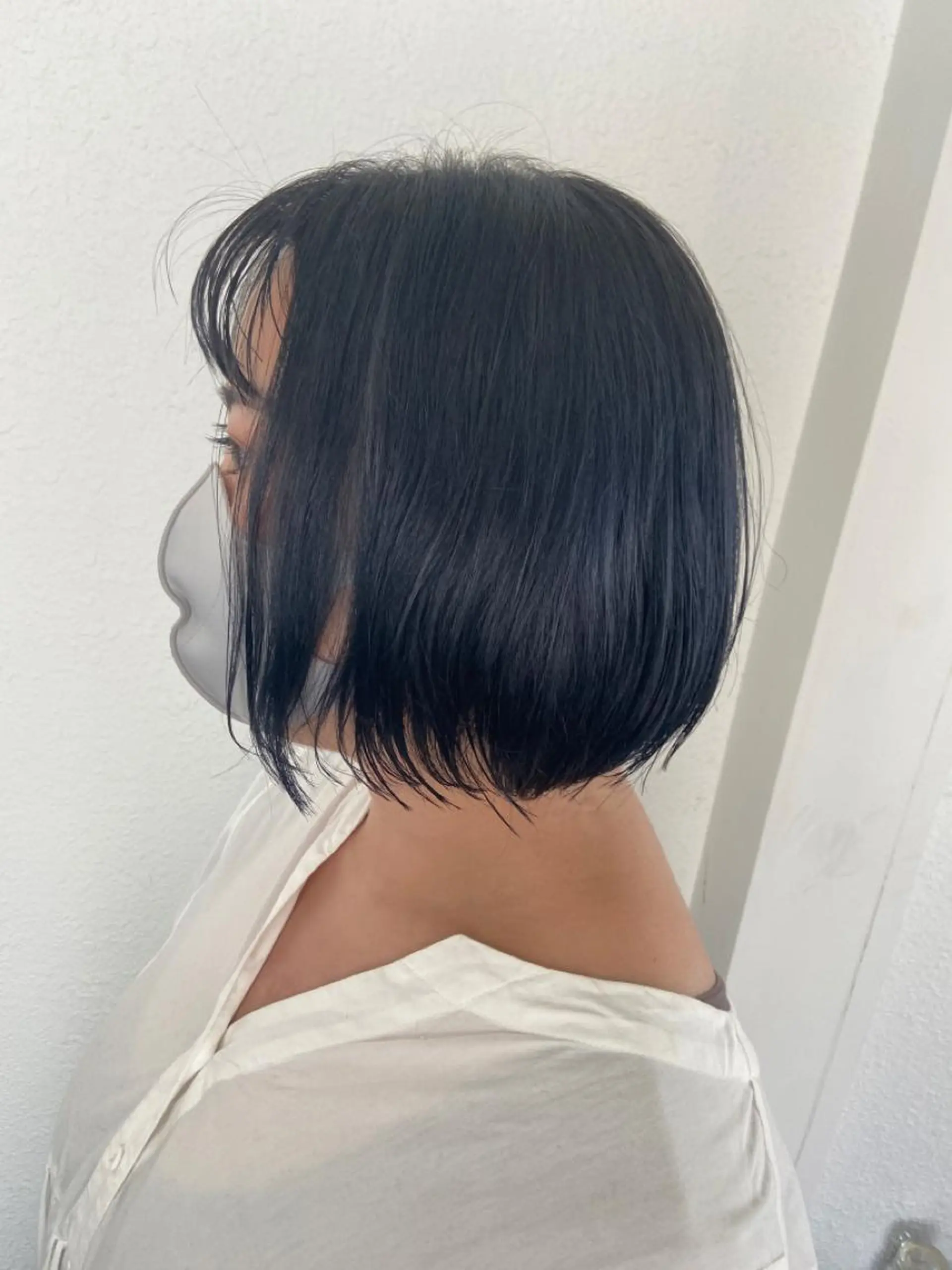 ショート カラー パーマ ヘアアレンジ メンズ キッズ ネイル マツエク・マツパ 黒髪 ブルーカラー ブルーブラック ブルー times salon名駅所属・久木原 ゆりのヘアスタイル