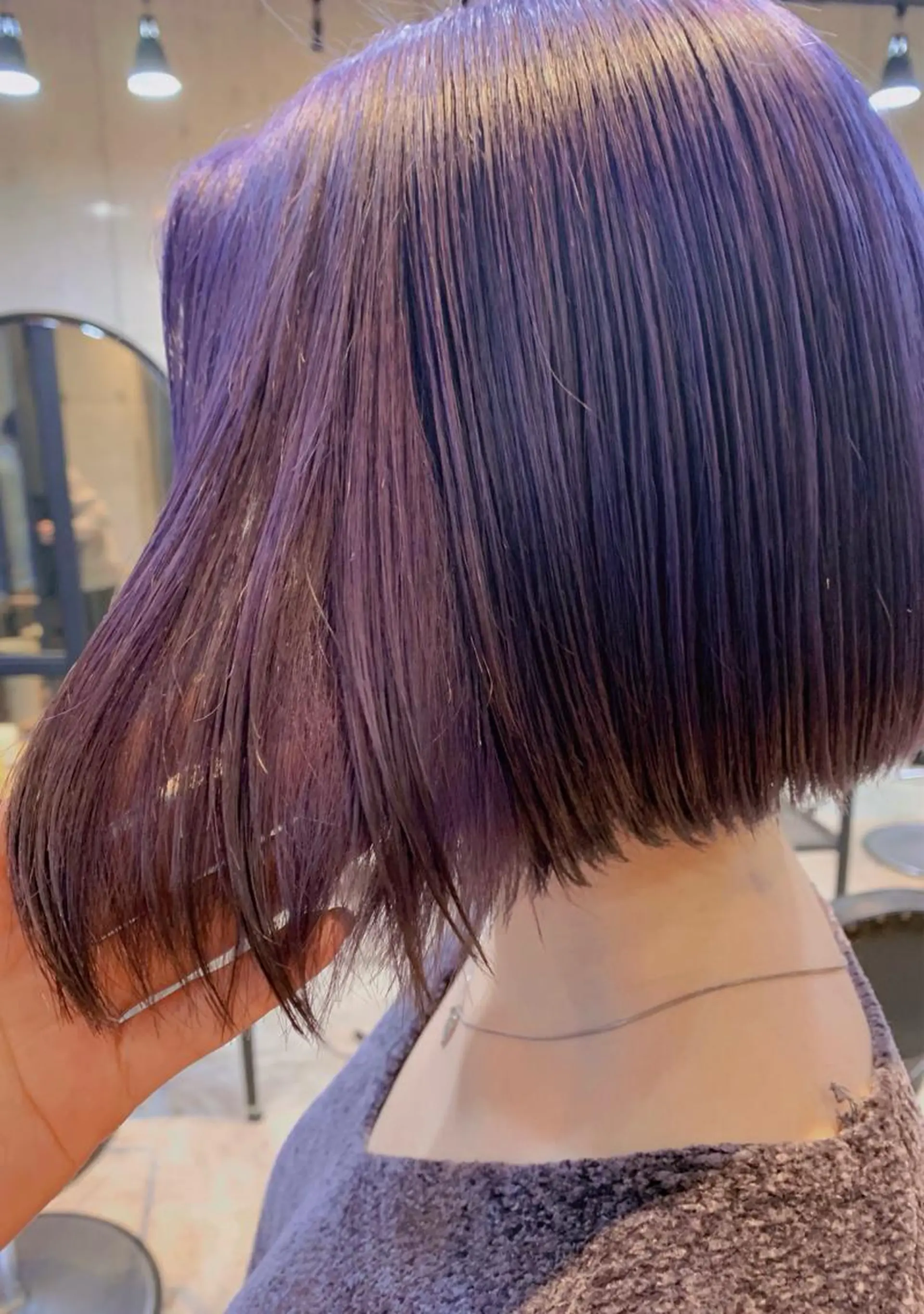 ミディアム パープルカラー カット ヘアカラー トリートメント 山本 みきのヘアスタイル