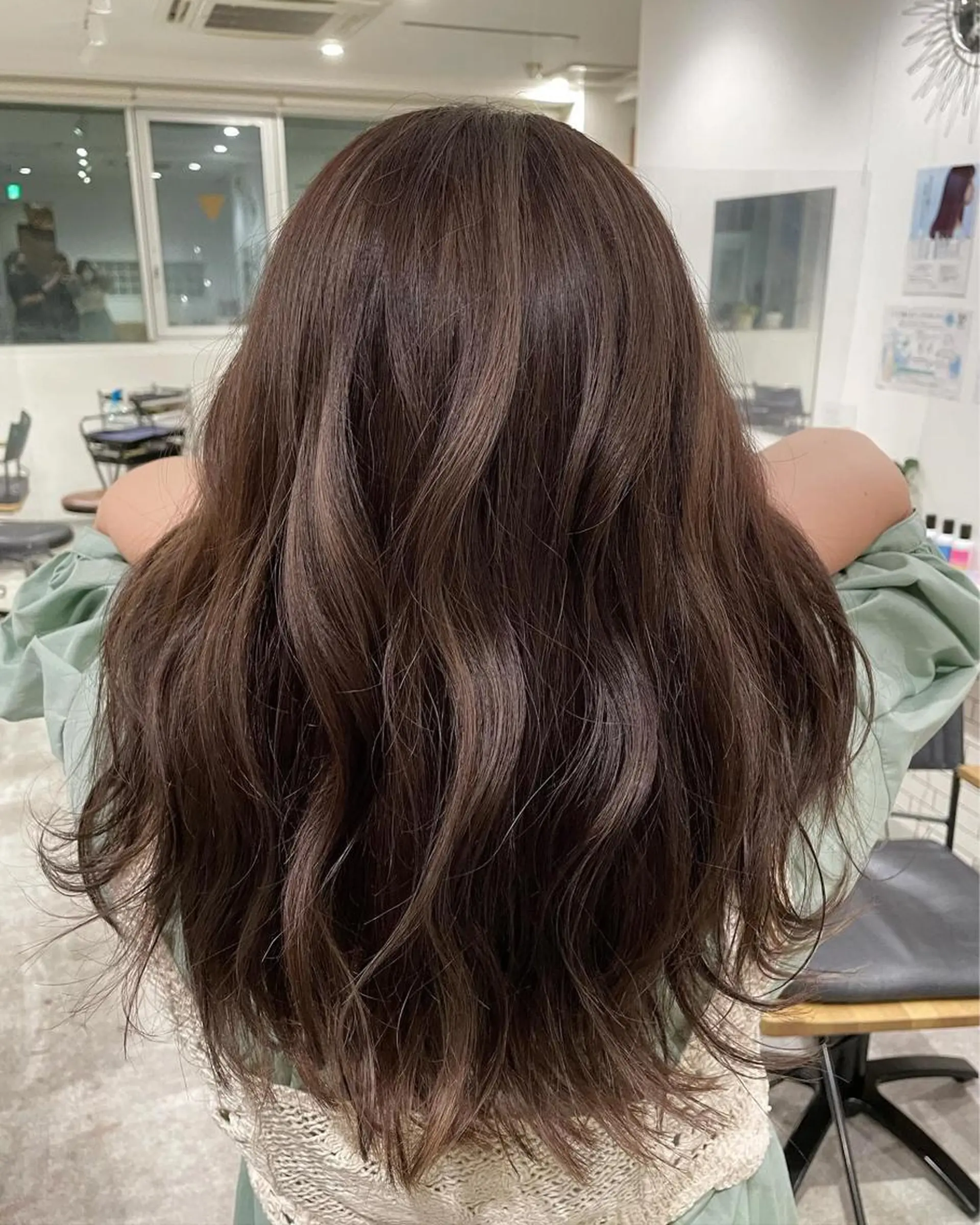 ロング ハイライト 京都美容師 塩のヘアスタイル