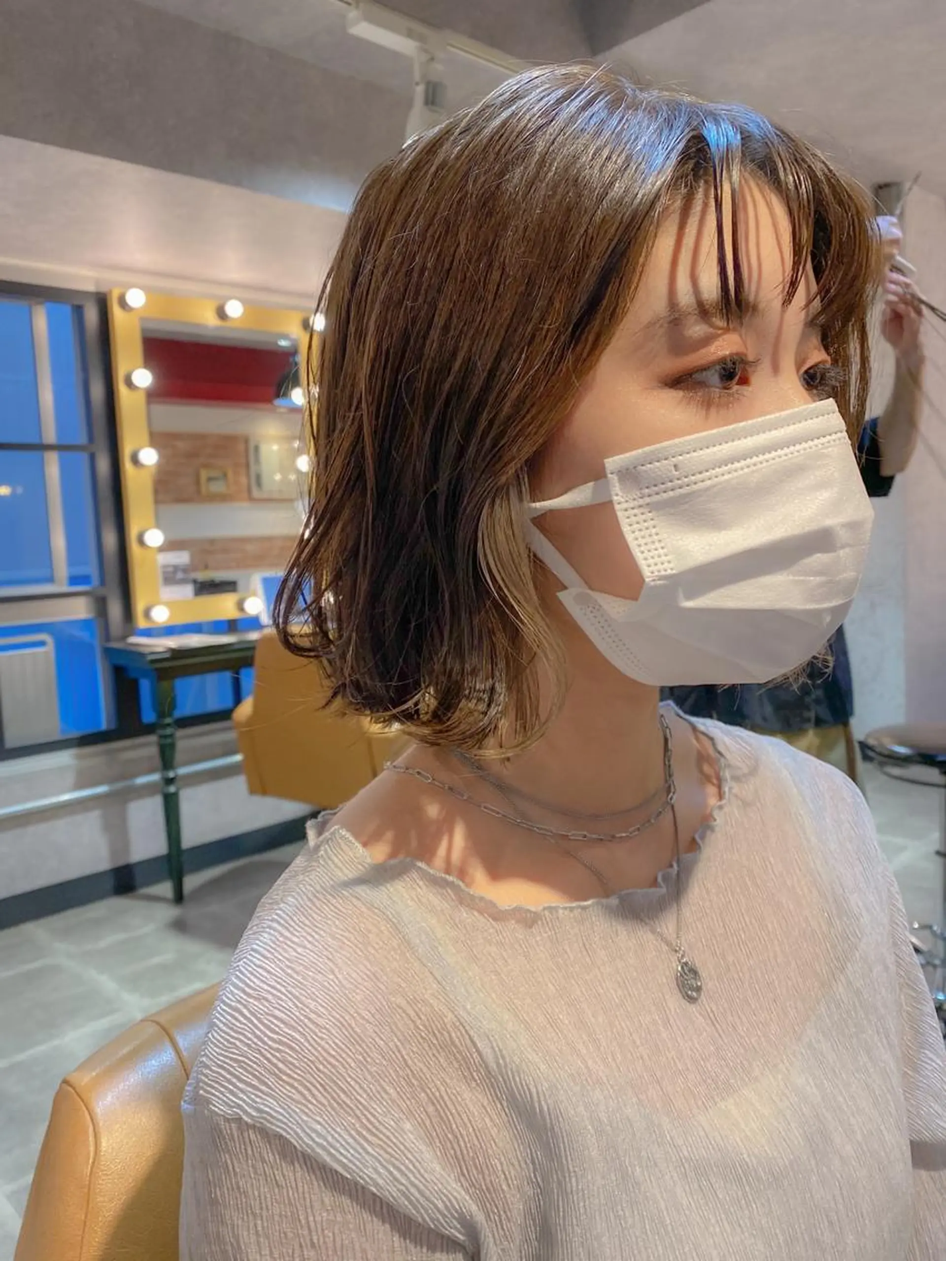 ミディアム カット ヘアカラー トリートメント ボブ/縮毛矯正 髪質改善/もえるのヘアスタイル