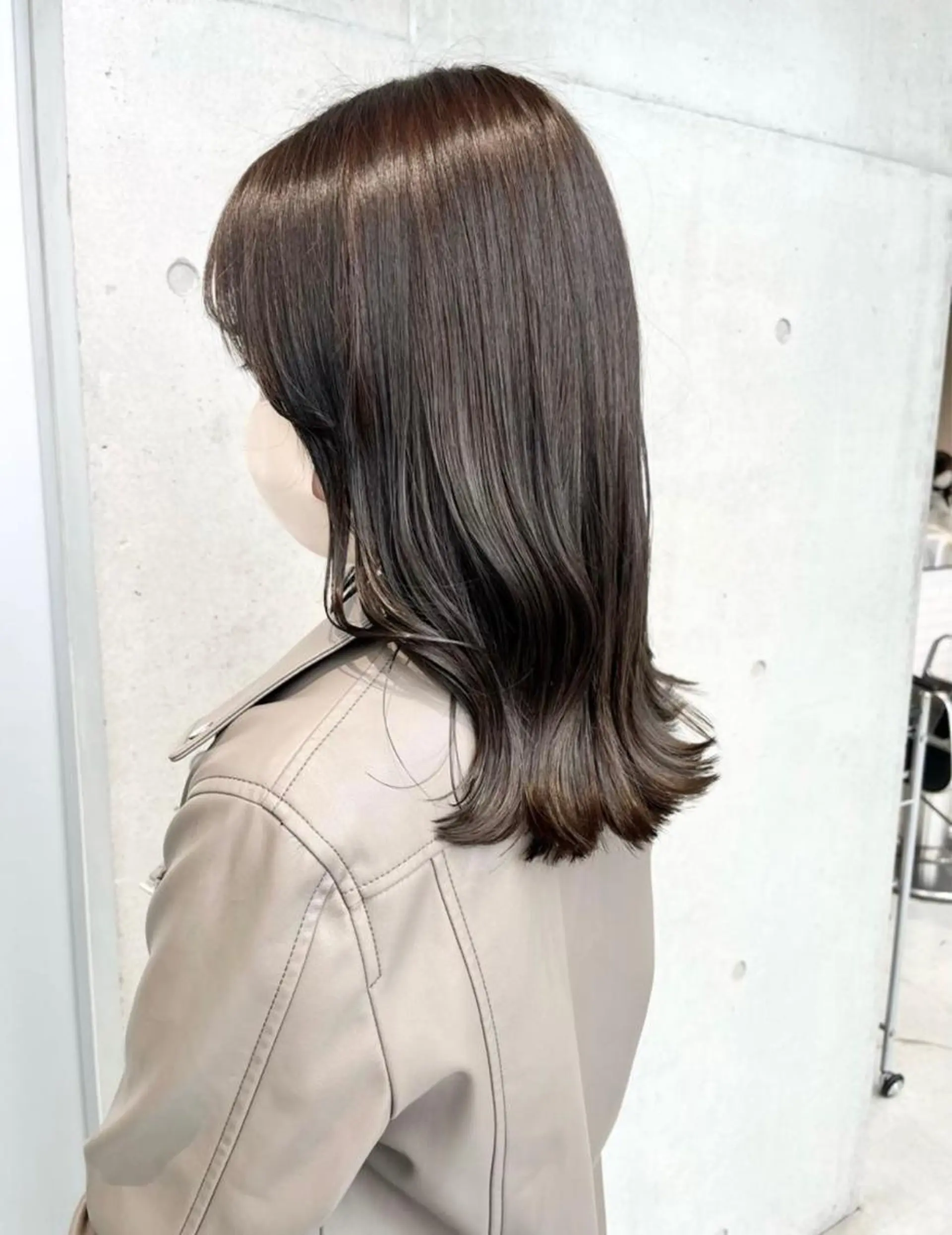 ミディアム カラー パーマ ヘアアレンジ 透明感/オリーブ/ グレージュ/YUKAのヘアスタイル