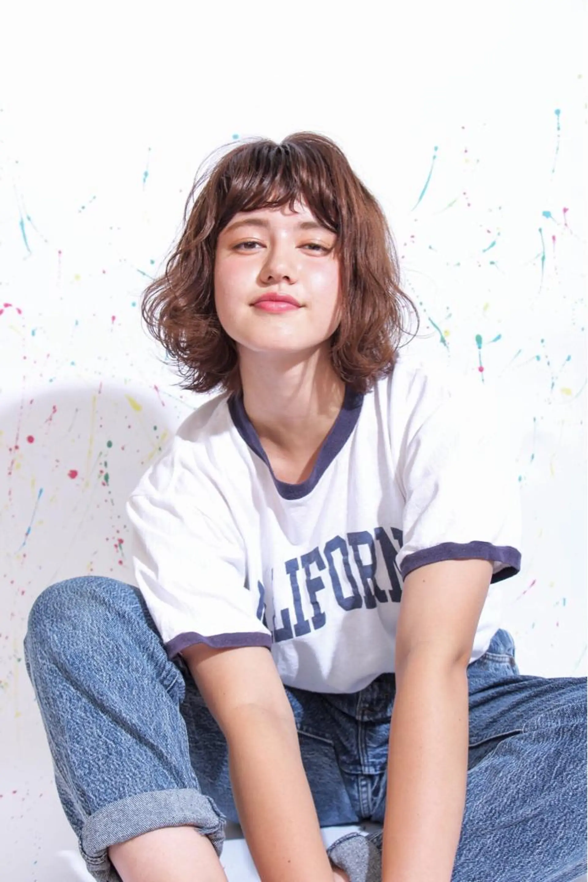 ショート カラー パーマ さかい なつみのヘアスタイル