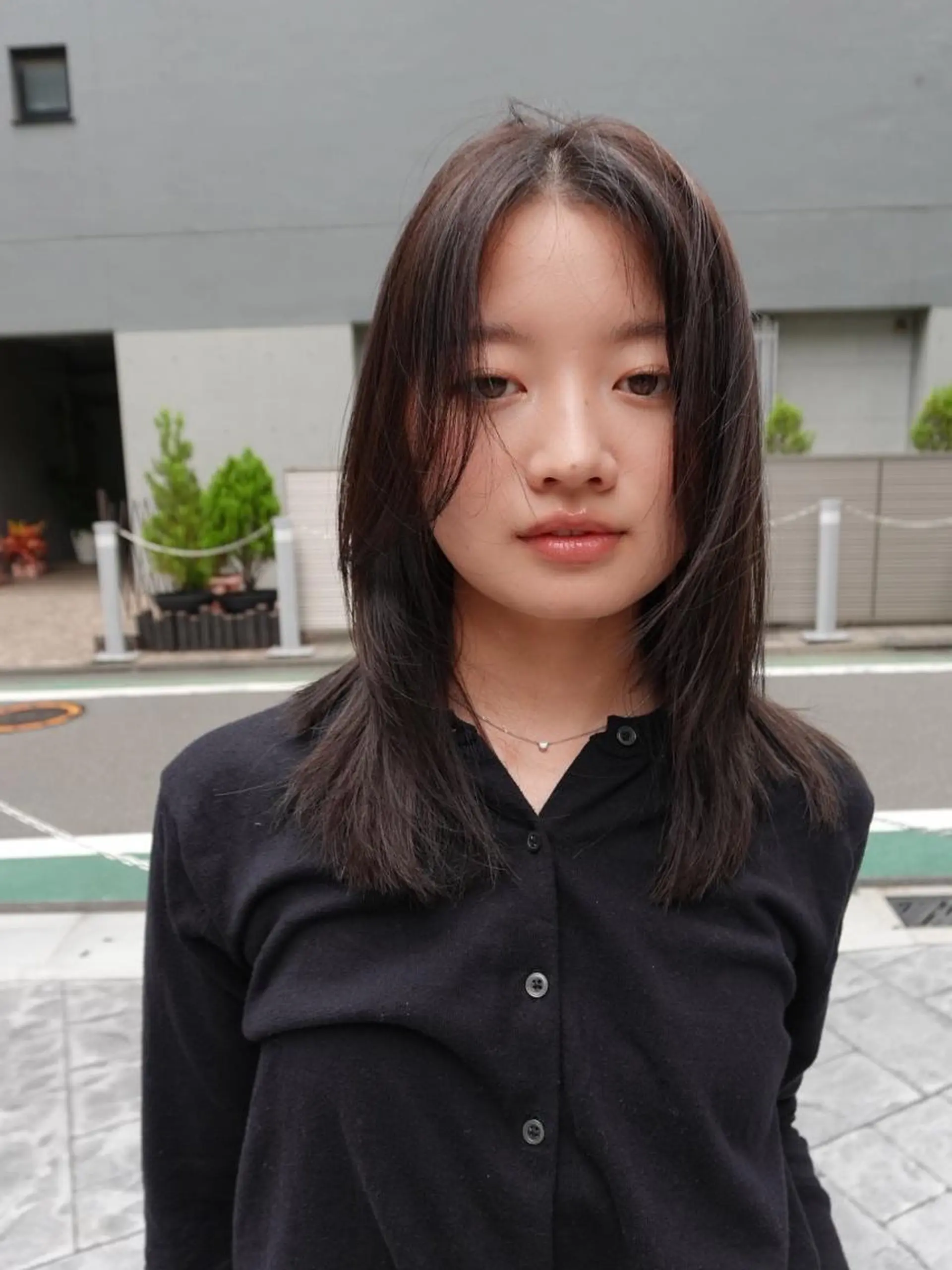 ミディアム パーマ カラー ショートボブ ミディアムパーマ ツイストスパイラルパーマ アディクシーカラー ベージュカラー カット ヘアカラー CEINE PATHのヘアスタイル