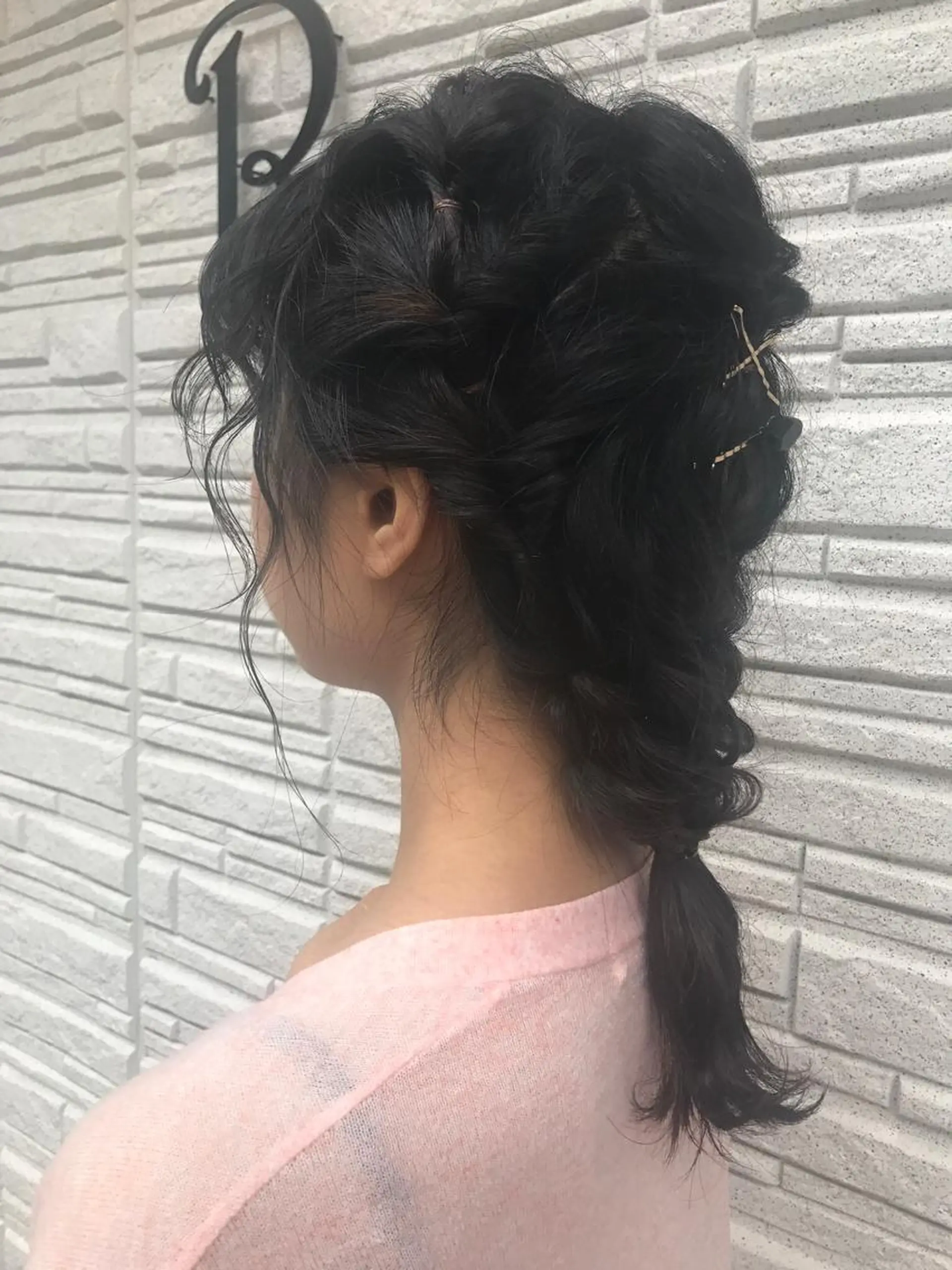 ヘアアレンジ 暖色カラー🍊 ボブ🌿顔周りcutのヘアスタイル