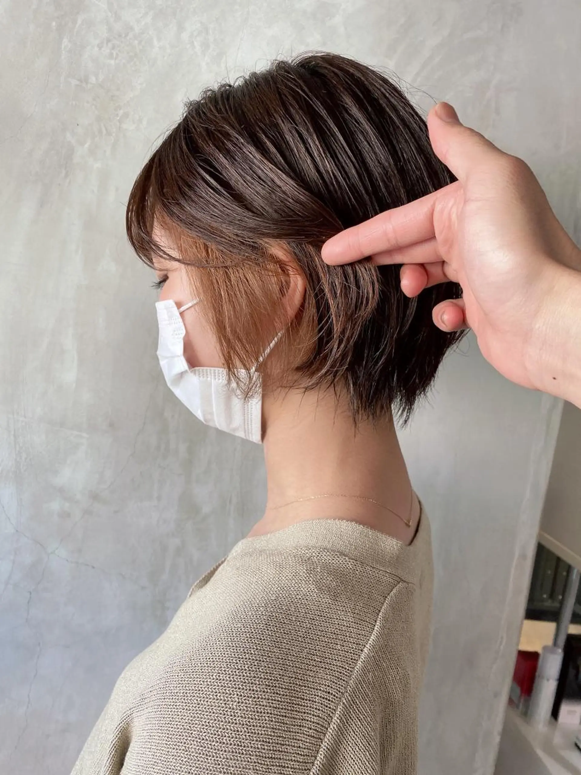 ショート カラー ヘアアレンジ ヘアカラー トリートメント 切りっぱなしボブ/ デザインカラー店長のヘアスタイル