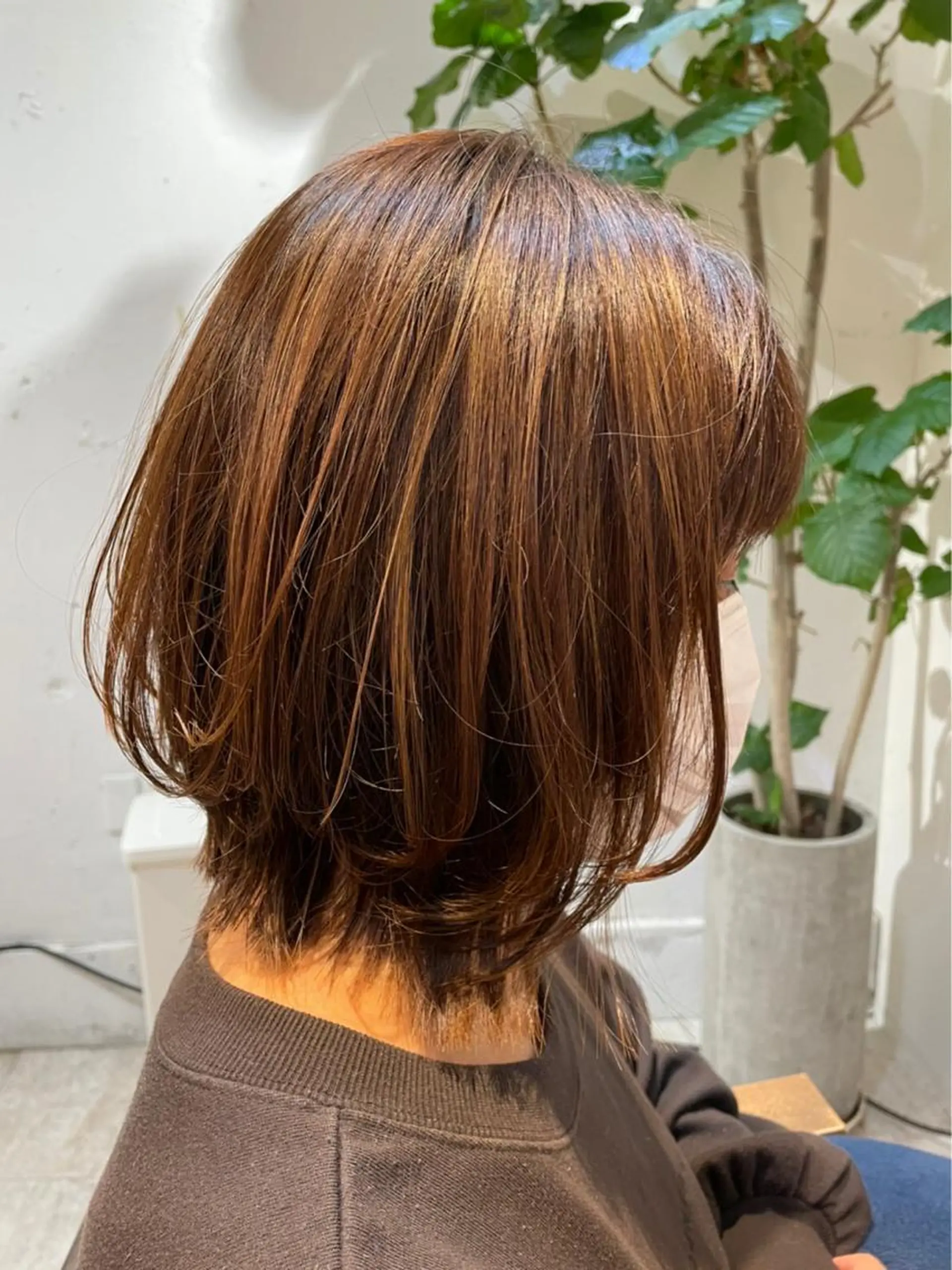 ミディアム カラー ボブ くびれヘア en't所属・【女性指名No.1】 西口直子のヘアスタイル