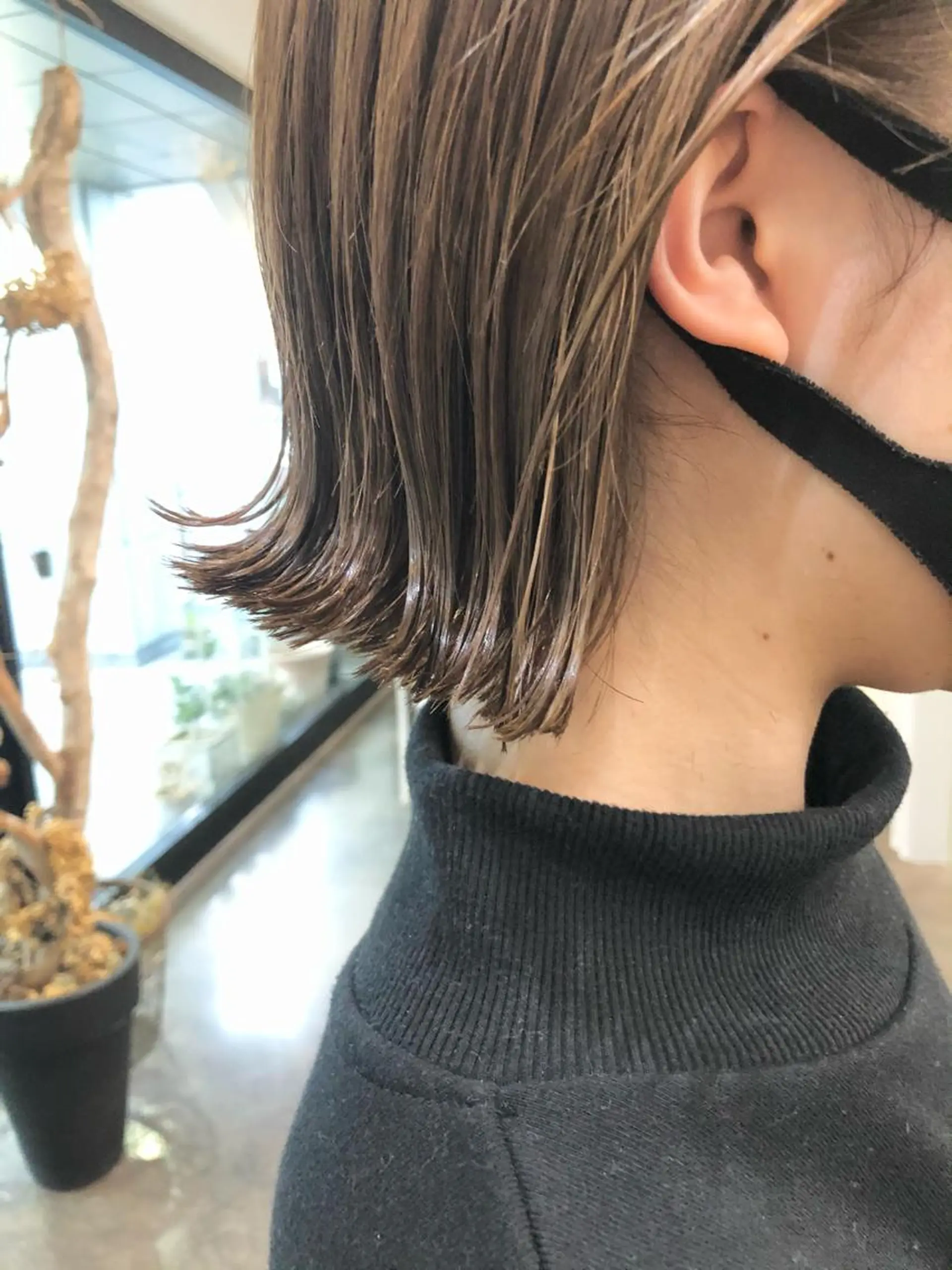 ショート カラー 切りっぱなしボブ ベージュカラー ボブ カット ヘアカラー 千葉 郁也のヘアスタイル