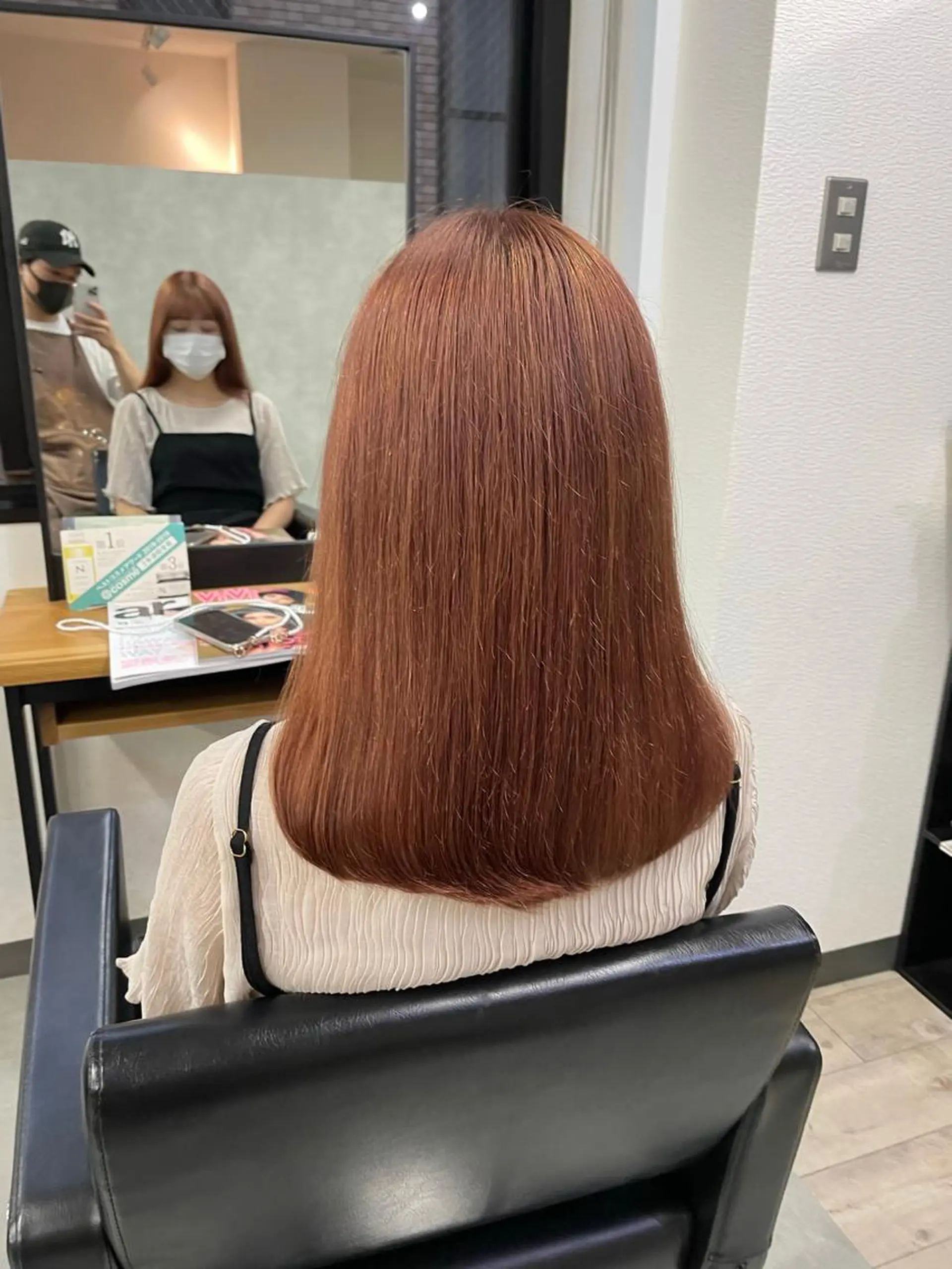 ミディアム ボブ 顔周りカット ハイライト 髪質改善 韓国風ヘア 新宿/韓国レイヤー/ 髪質改善/佐藤航のヘアスタイル