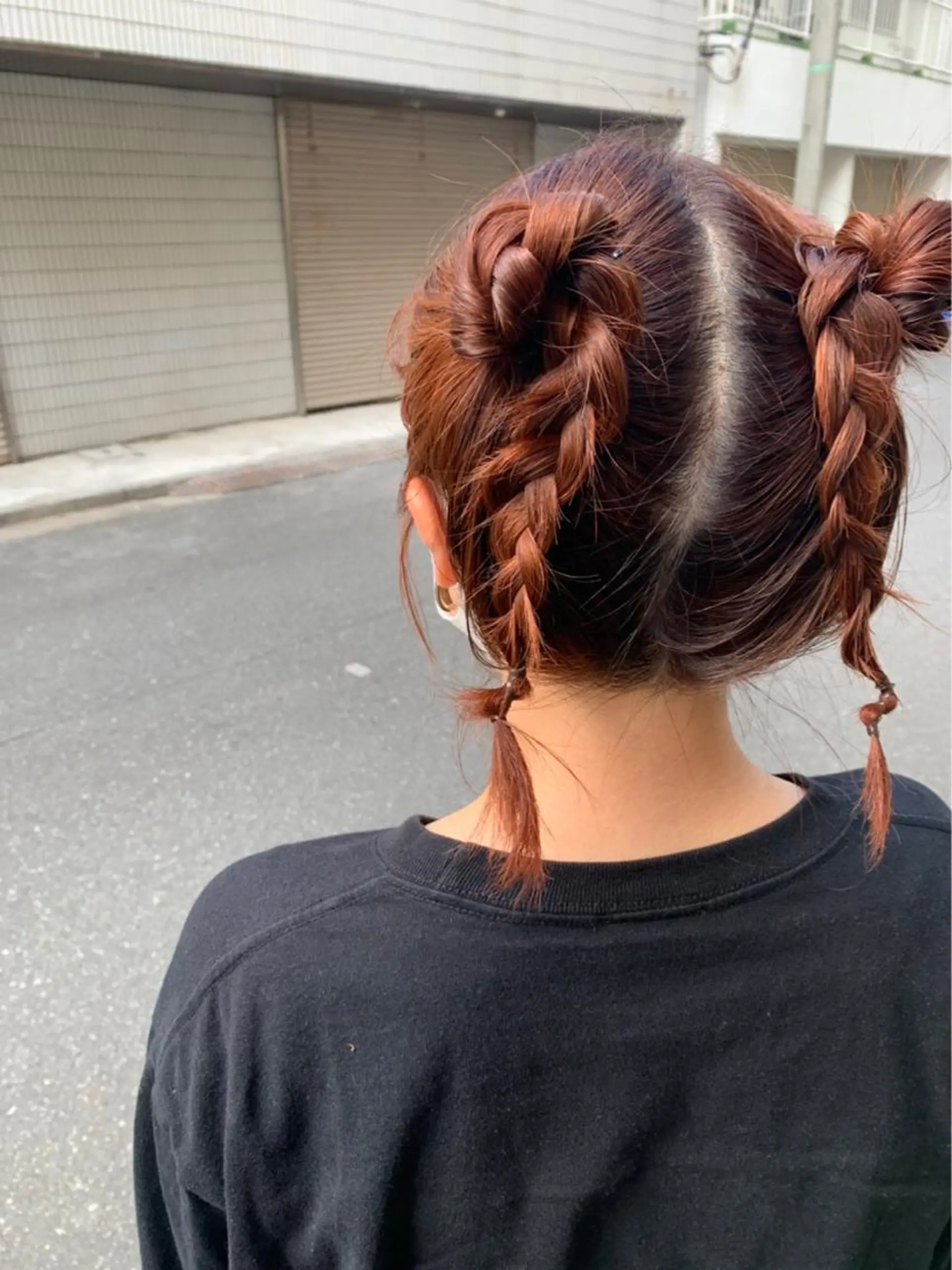 セミロング カラー ヘアアレンジ ブリーチ ブリーチなしカラー オレンジ moi-meme.soe所属・タナカ リナのヘアスタイル