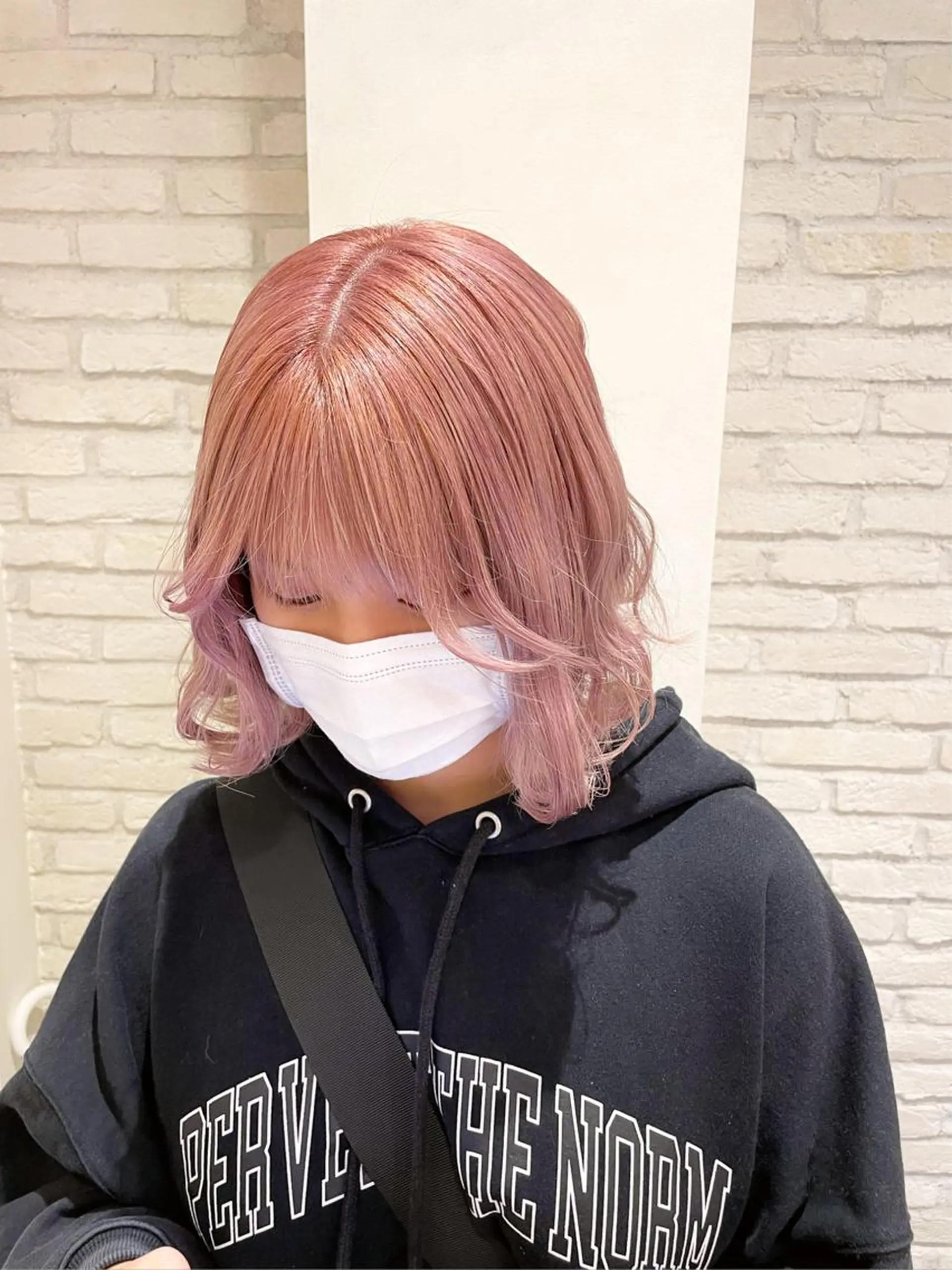 ミディアム カラー ブリーチ ピンクカラー ヘアカラー エクステ/ハイトーン 🐏☁️miminaのヘアスタイル