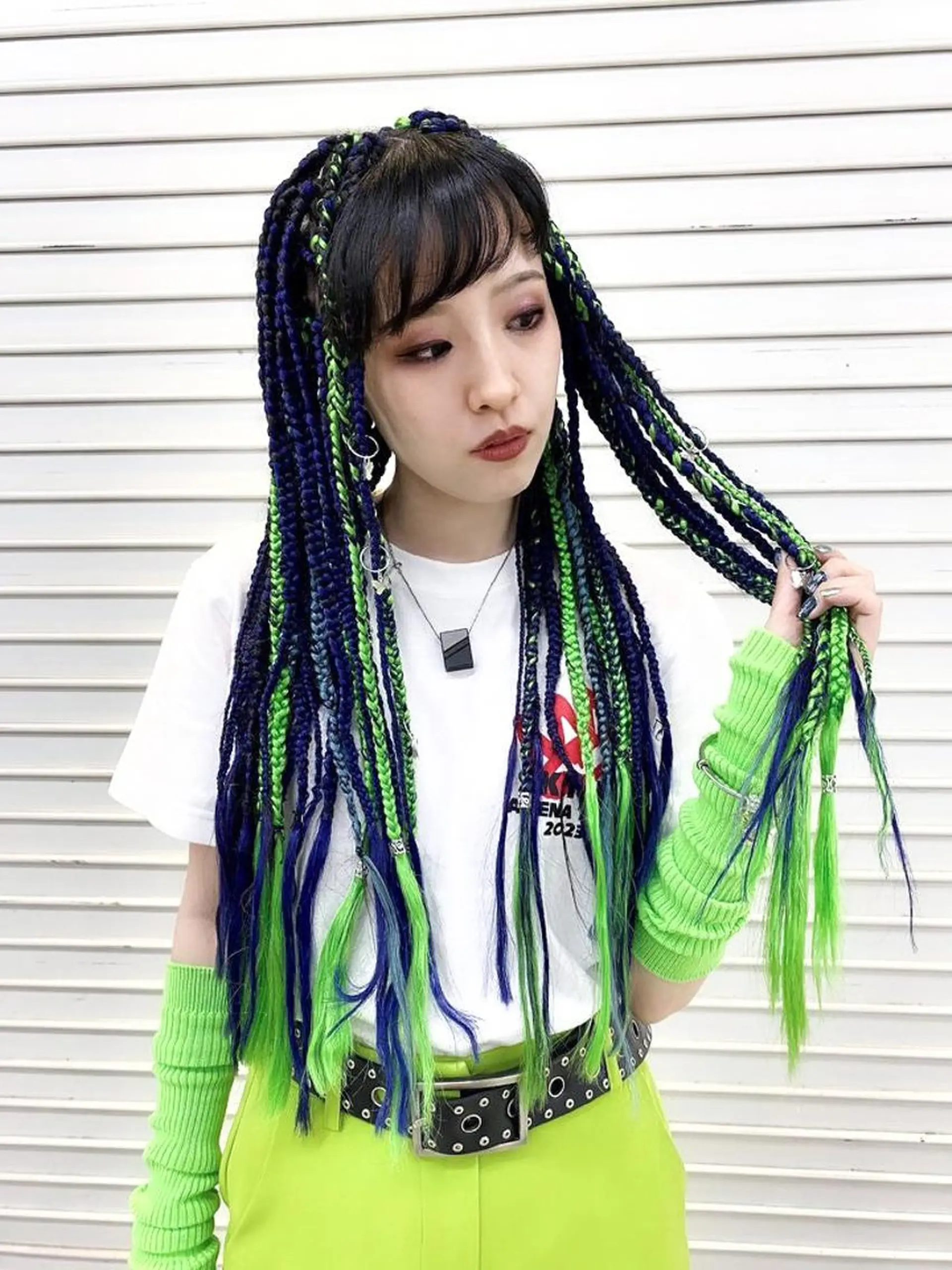 ロング カラー ヘアアレンジ デザインカラー Repos by moi所属・RINA/ Jr.スタイリストのヘアスタイル