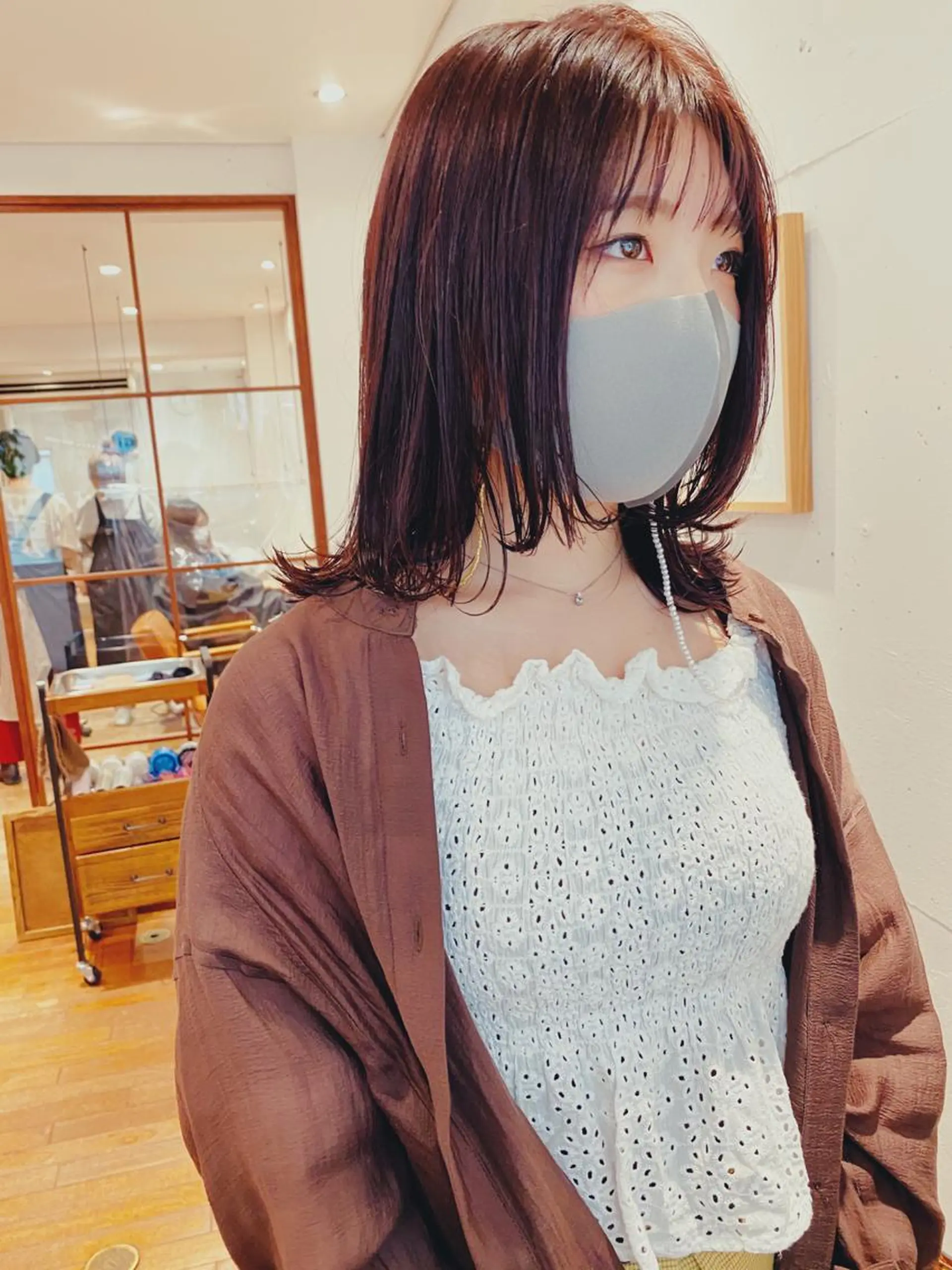 ミディアム カラー カット ヘアカラー トリートメント IVORY.所属・🟩白髪ぼかし/ボブ /ショートヘア/大司のヘアスタイル