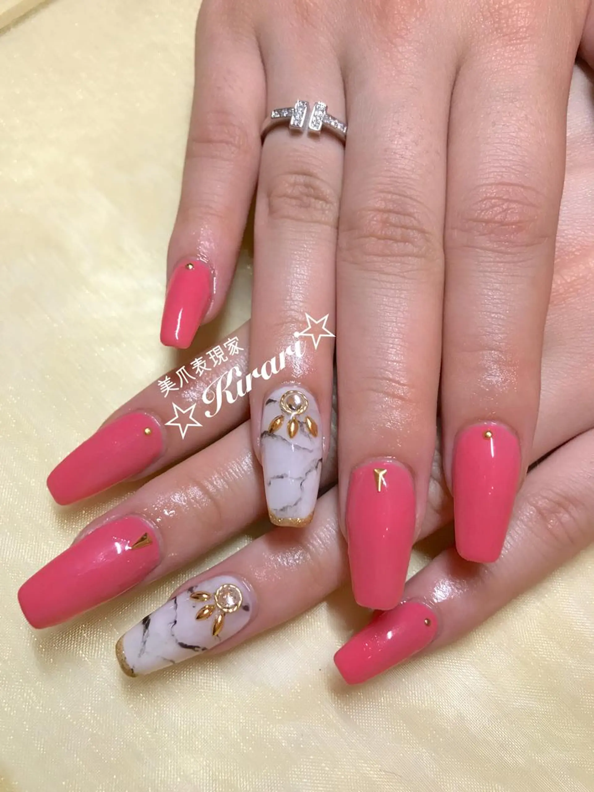 ネイル 大理石ネイル(マーブル) ピンク スカルプネイル Nail &Beauty Salon ☆Kirari☆所属・ビューティサロン ☆Kirari☆のネイルデザイン