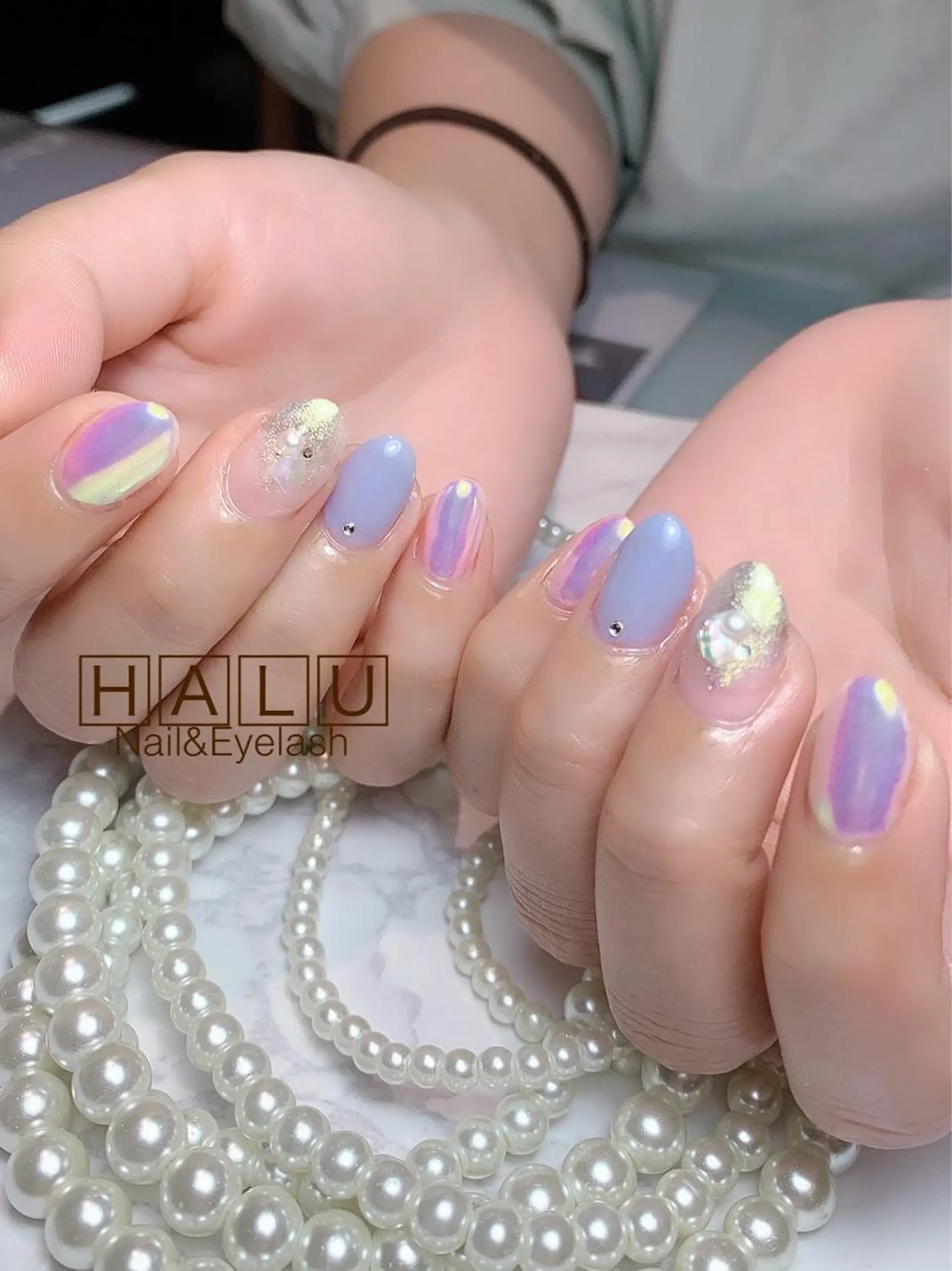 ネイル ブルー HALU ハルのネイルデザイン