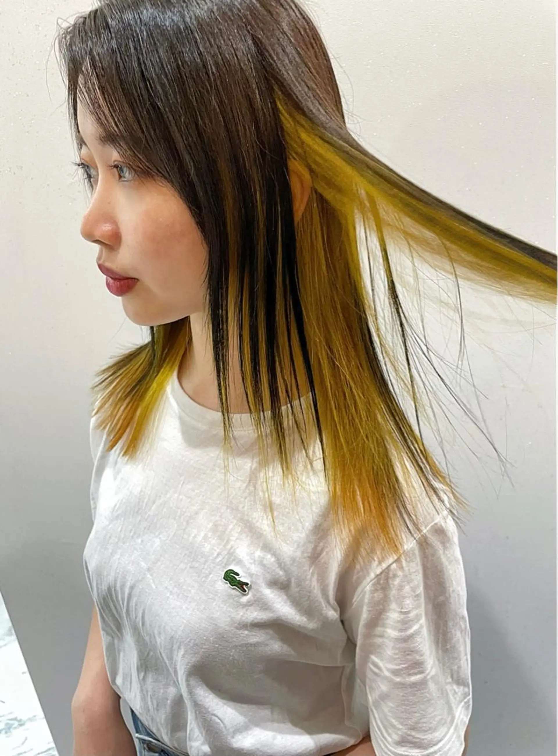 セミロング カラー DEAN所属・KEIGO/パーマ ハイトーン/DEANのヘアスタイル