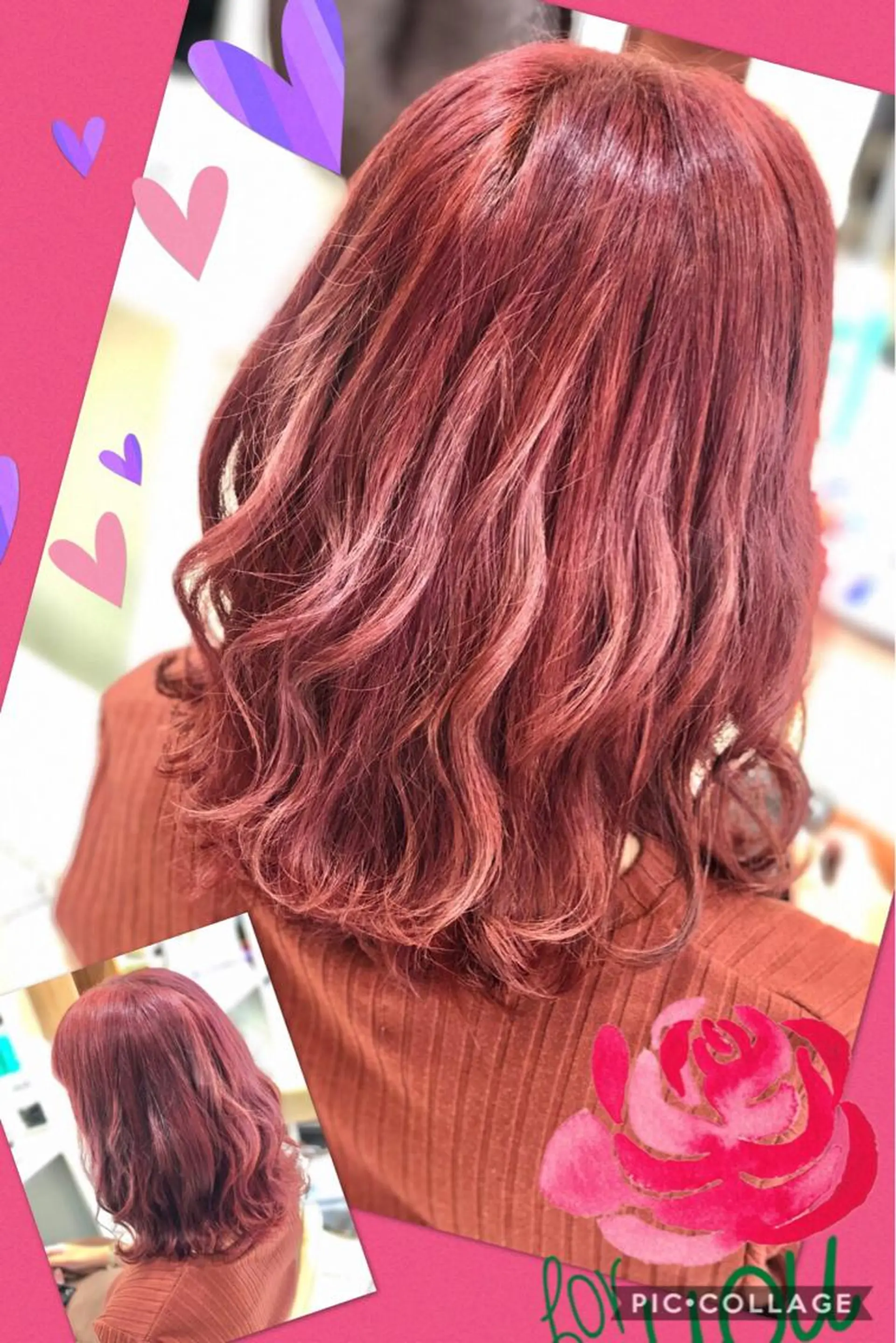 セミロング カラー ブリーチ ケアブリーチ イルミナカラー ピンクカラー 永島 桜のヘアスタイル