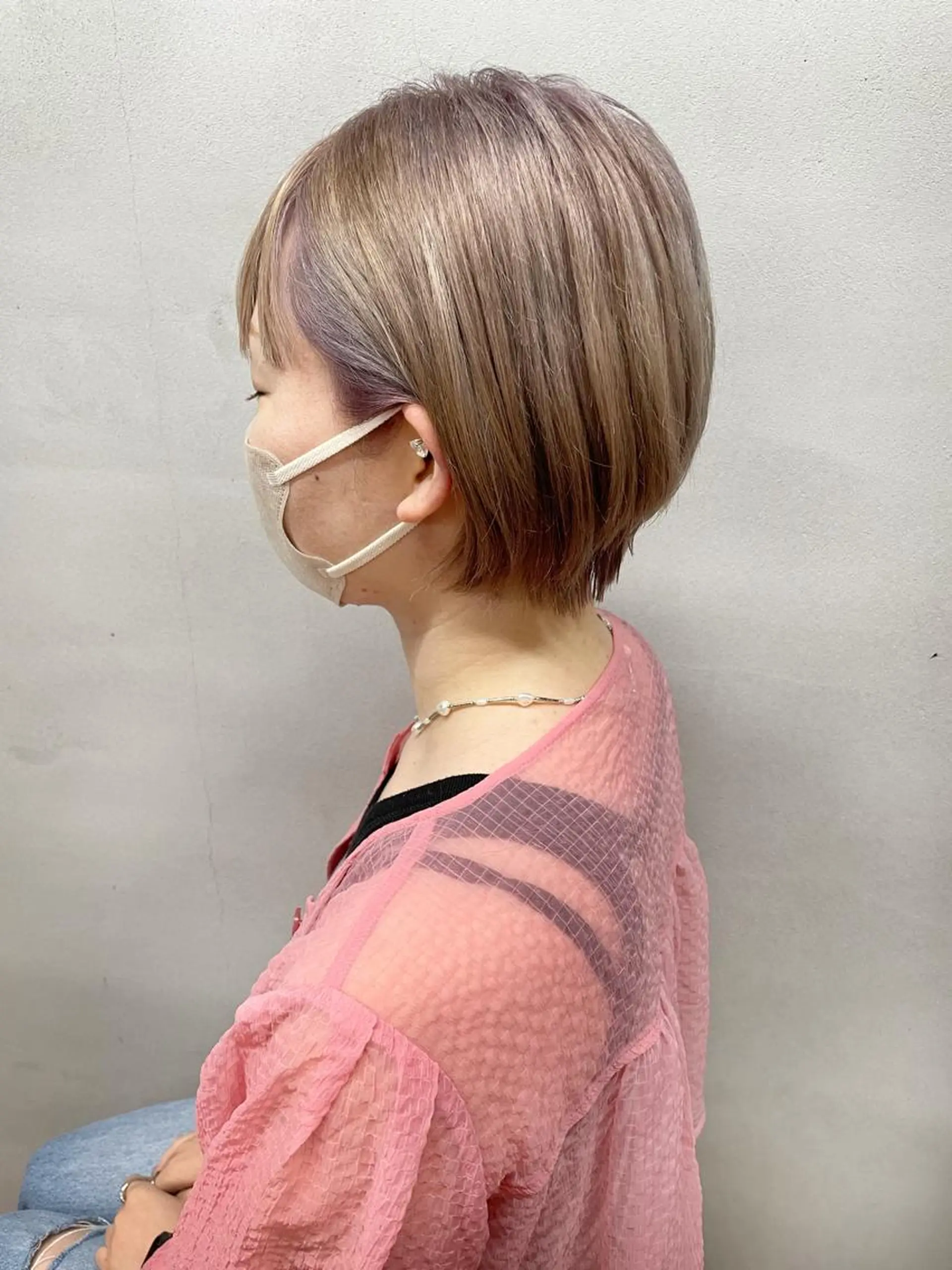 ショート カラー ベージュカラー ラベンダーカラー ラベンダーベージュ 女性リピ90%🍨 🩷佐藤みずきのヘアスタイル