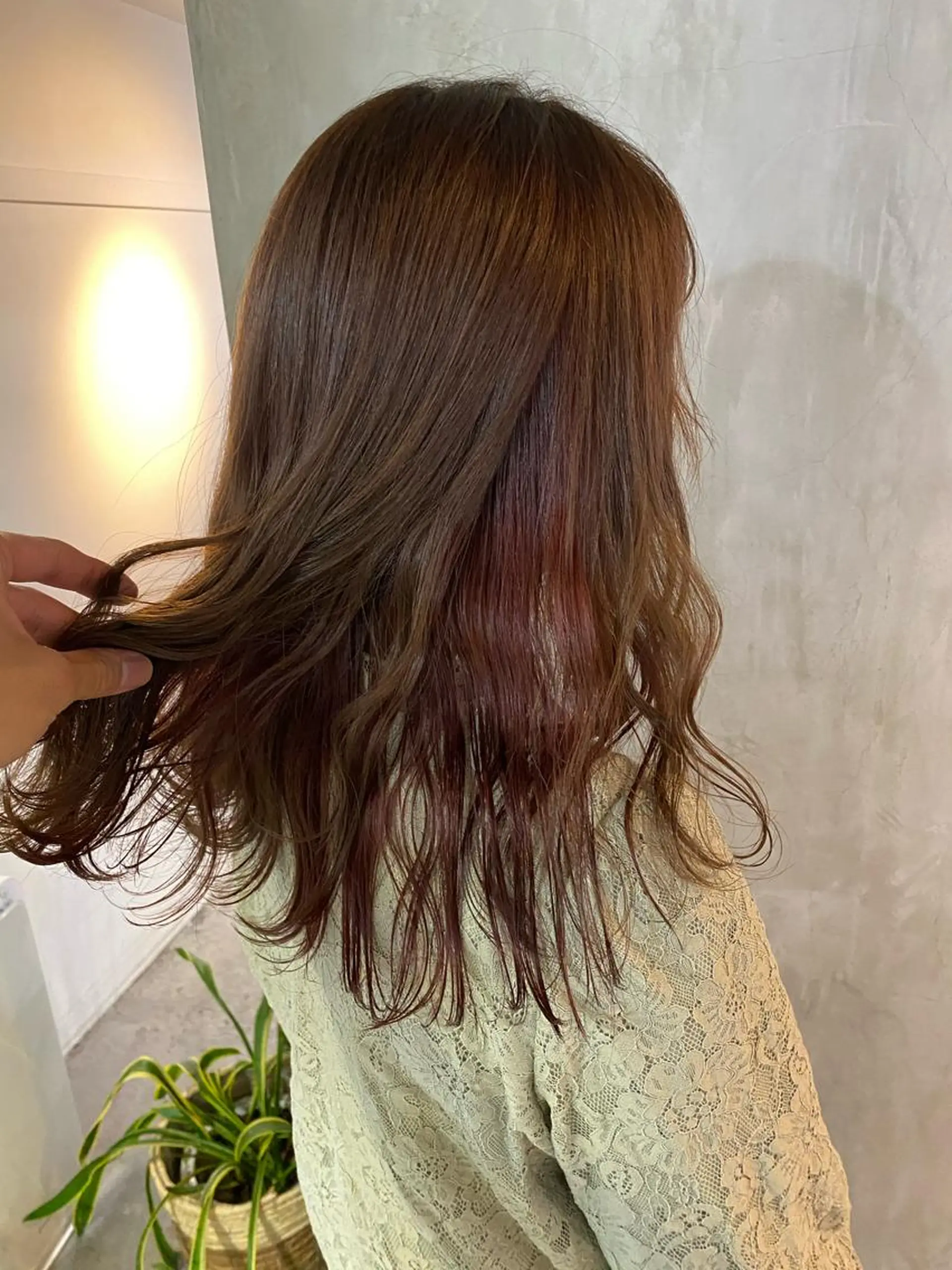 セミロング カラー ヘアアレンジ 切りっぱなしボブ/ デザインカラー店長のヘアスタイル