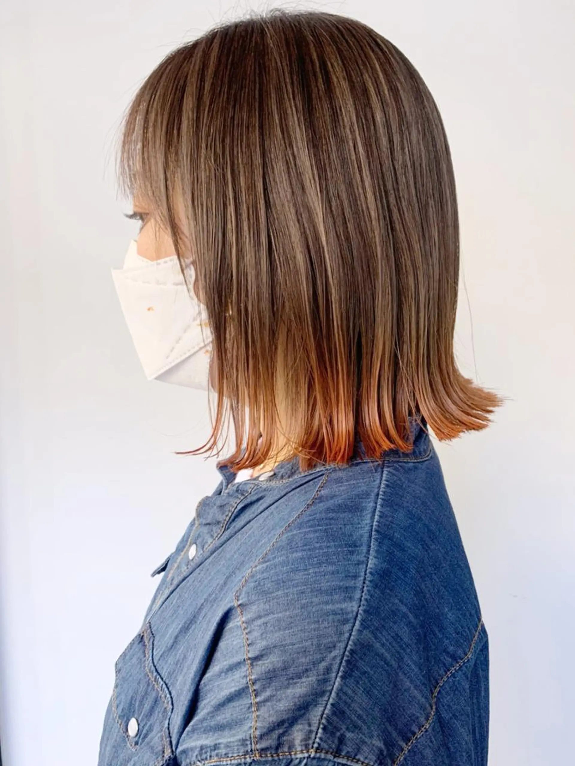 ミディアム カラー オレンジ カット ヘアカラー トリートメント ITbyALBUM 中野店のヘアスタイル