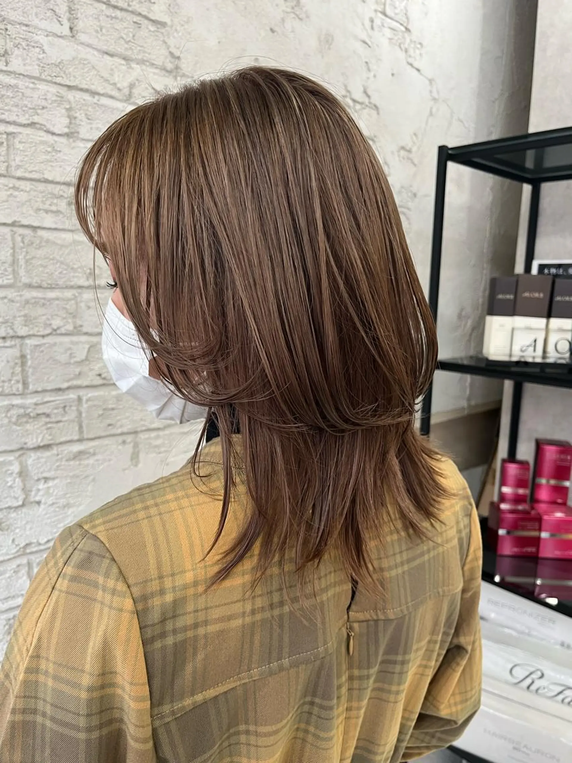 ミディアム ハイライトカラー& ダブルカラー 田口のヘアスタイル