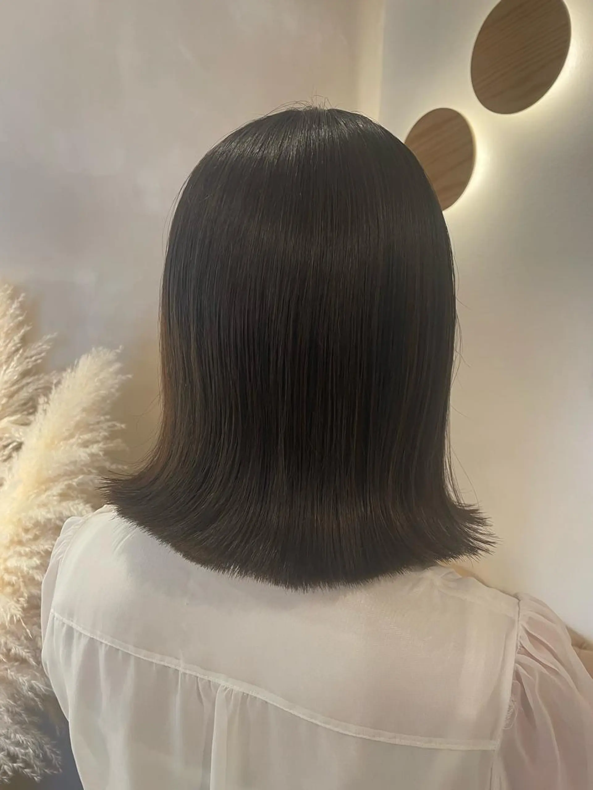 ミディアム 切りっぱなしボブ ボブ ミルクティ/ピンク/ レイヤー/yuriaのヘアスタイル