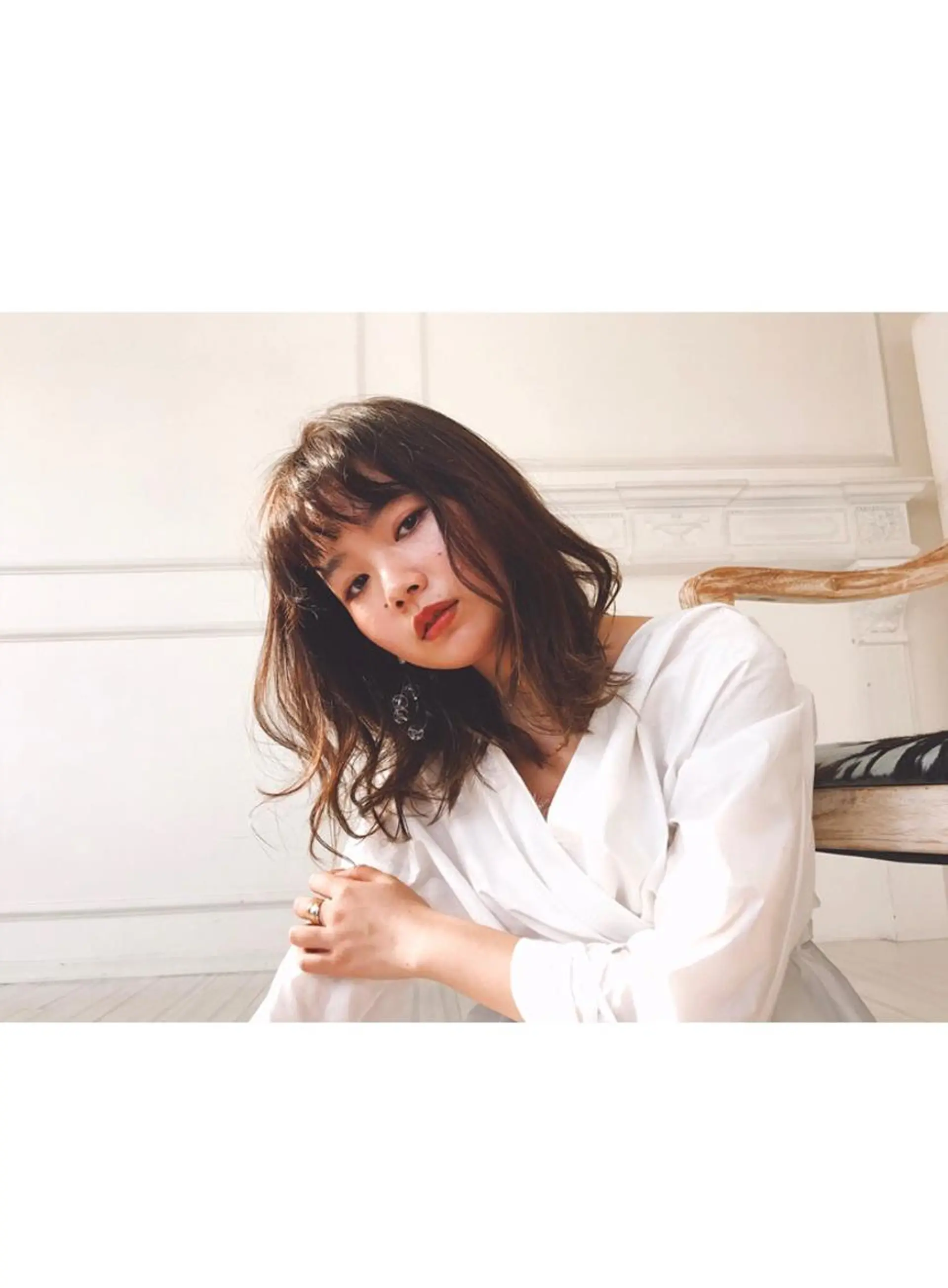 ミディアム カラー パーマ グラデーションカラー イルミナカラー ヘアカラー 仲西 愛鈴のヘアスタイル