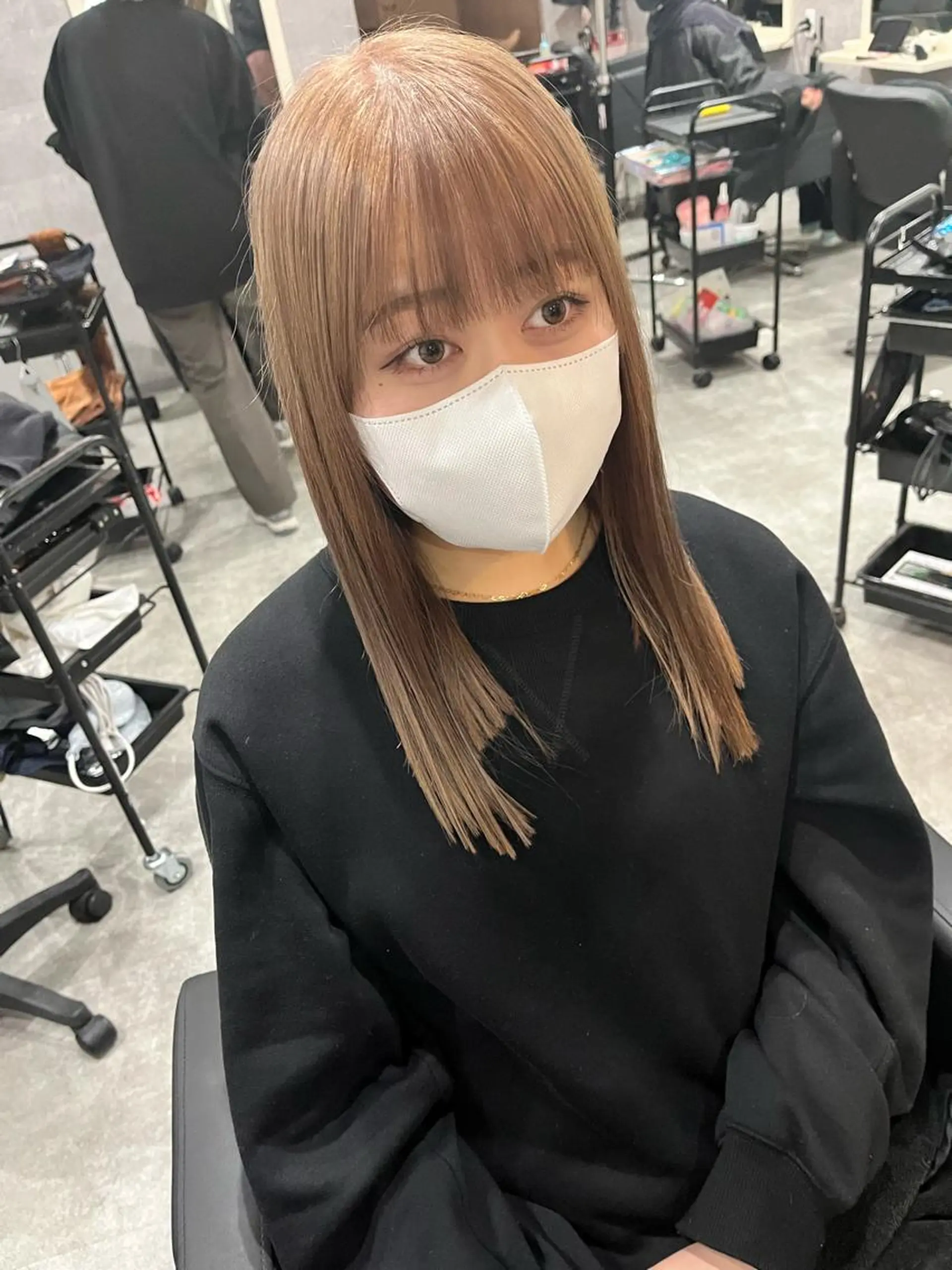 ミディアム カラー ヘアアレンジ ネイル マツエク・マツパ ダブルカラー 新宿のヘアスタイル