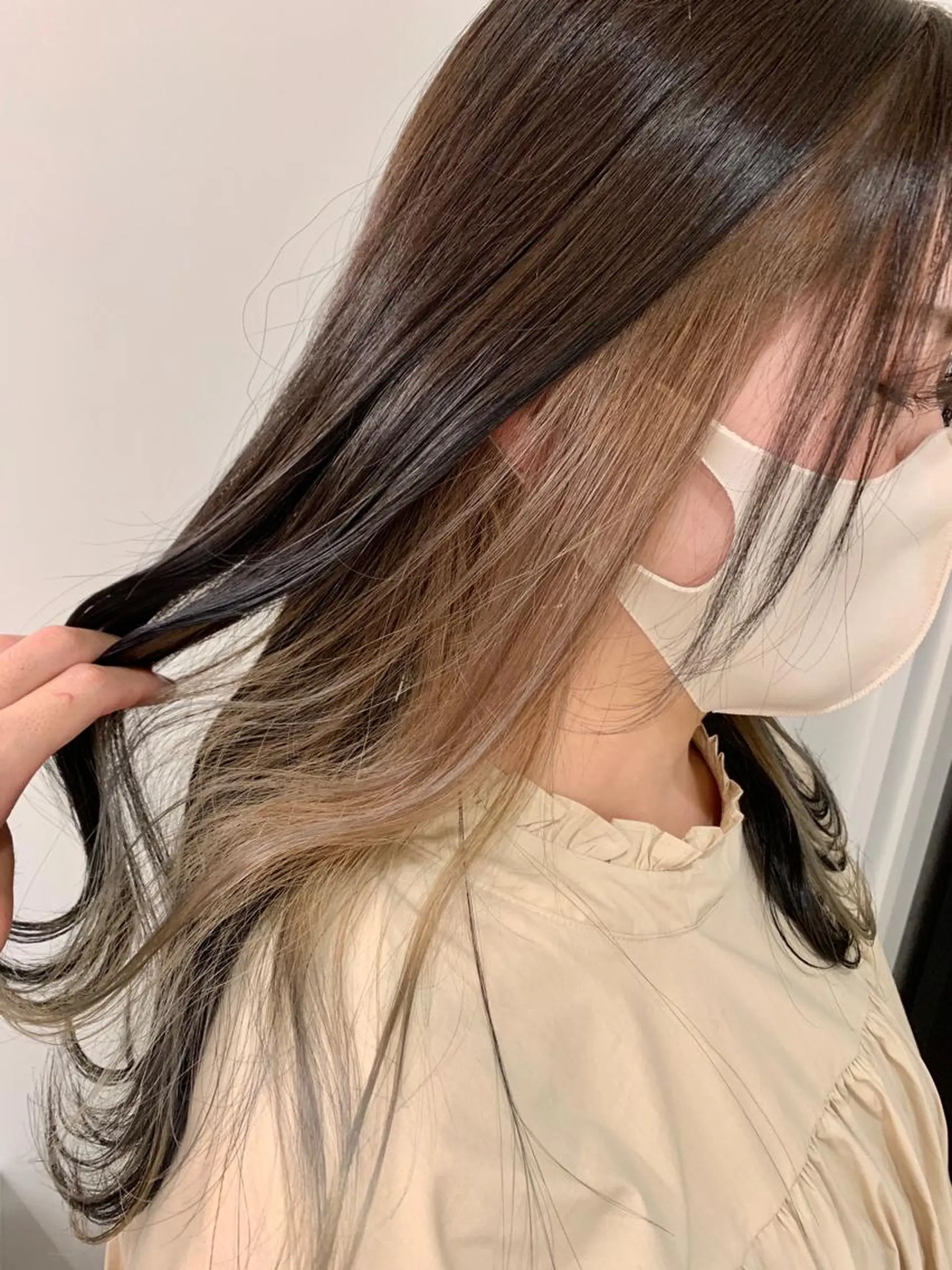 ロング カラー ヘアカラー トリートメント 髪質改善will hairdesignのヘアスタイル