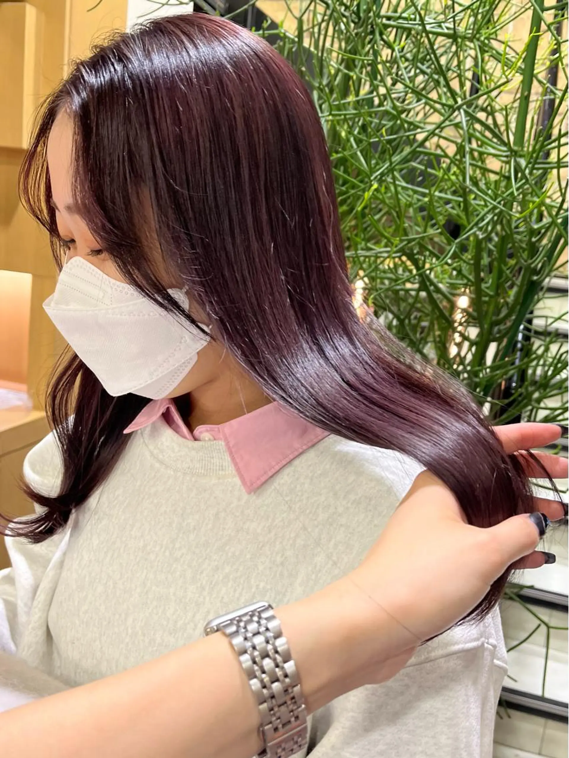 ミディアム カラー 海外girl🤎 透明感ベージュmaoのヘアスタイル